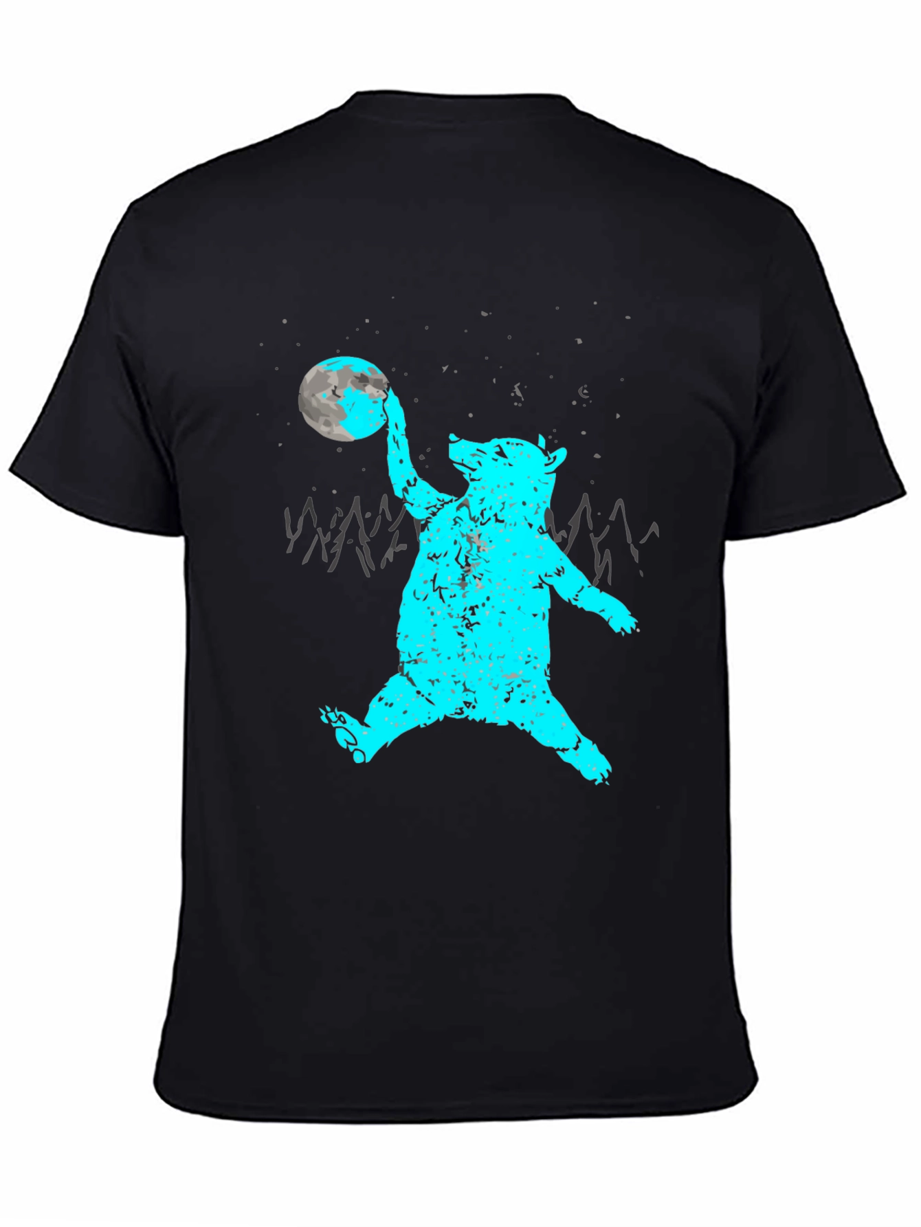 Bear Moon Graphic Tee - Black