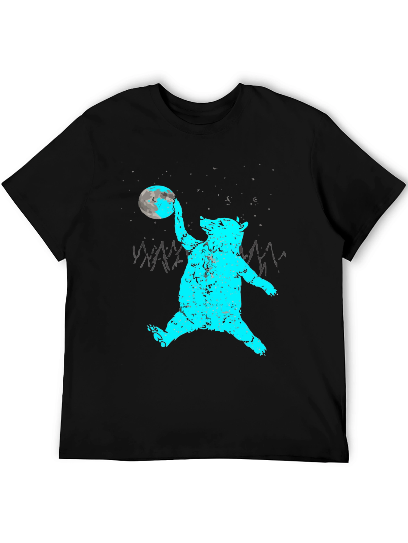 Bear Moon Graphic Tee - Black