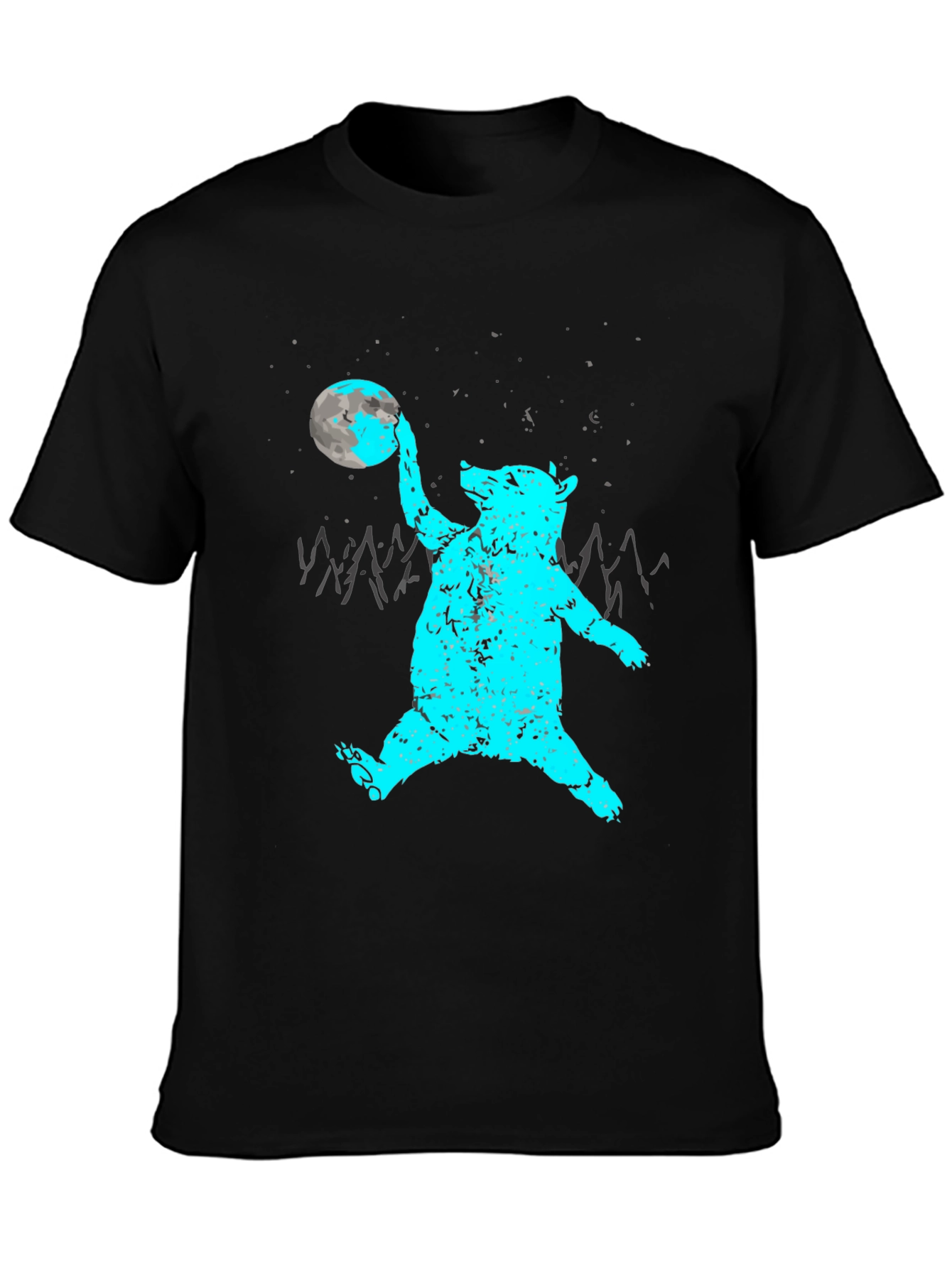 Bear Moon Graphic Tee - Black