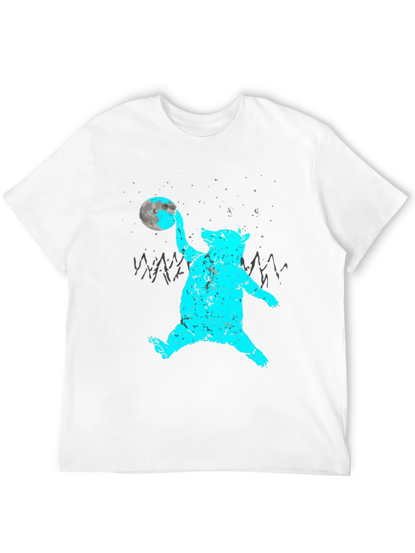 Bear Moon Graphic Tee - Black