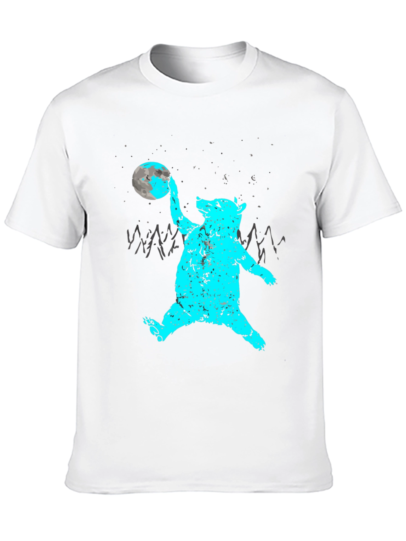 Bear Moon Graphic Tee - Black