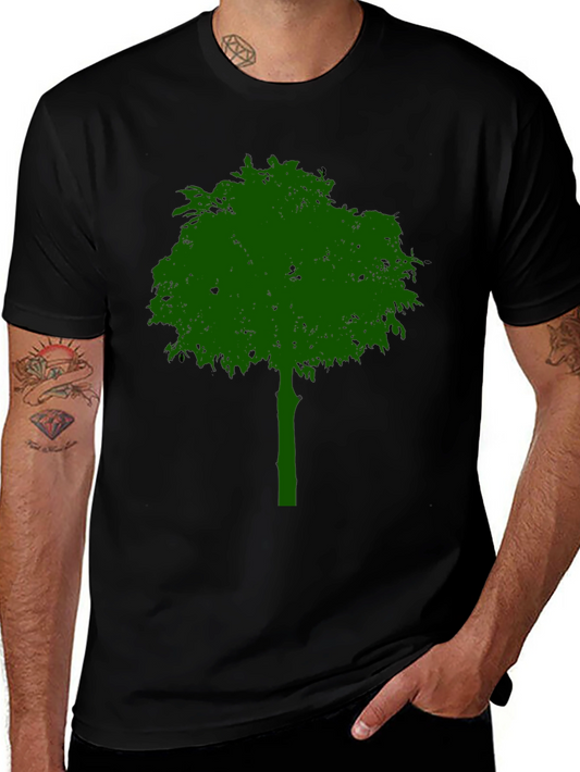 Green Tree Graphic Black T-Shirt - Nature Lover Tee