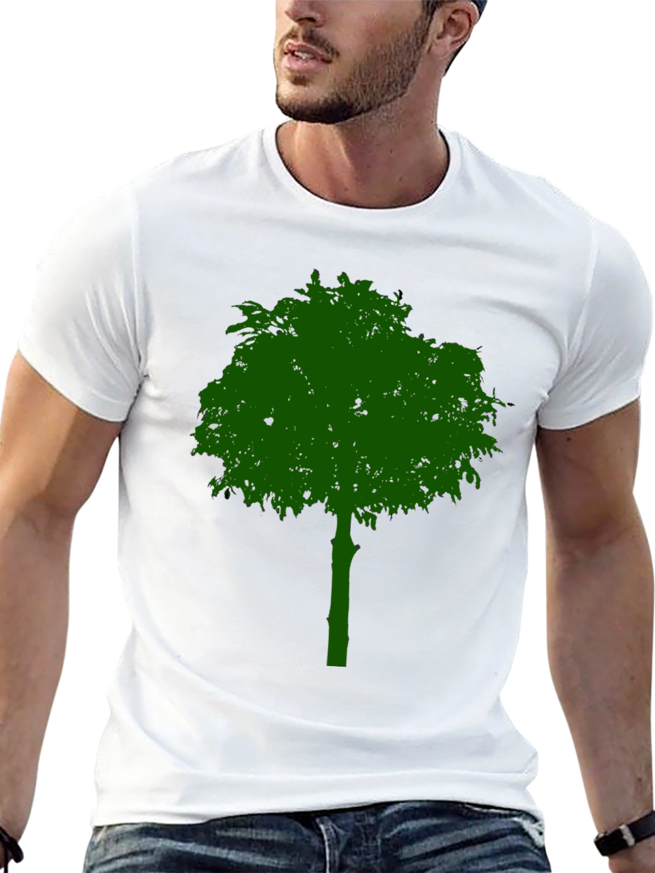 Green Tree Graphic Black T-Shirt - Nature Lover Tee