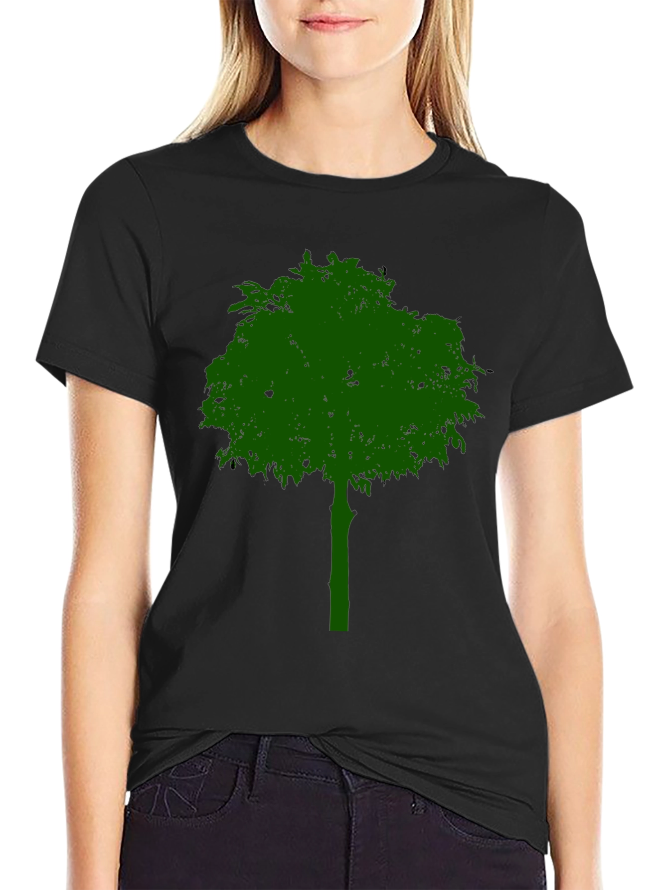 Green Tree Graphic Black T-Shirt - Nature Lover Tee