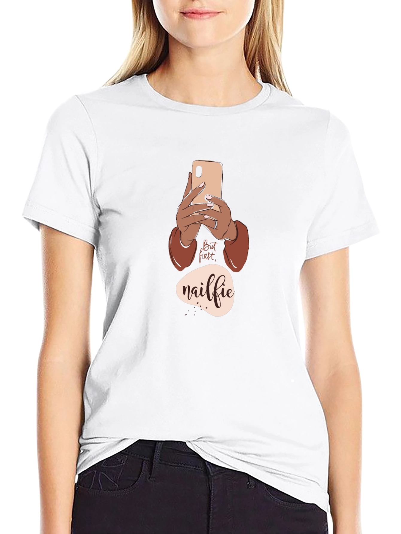 But First Nailfie T-Shirt - Trendy Graphic Tee