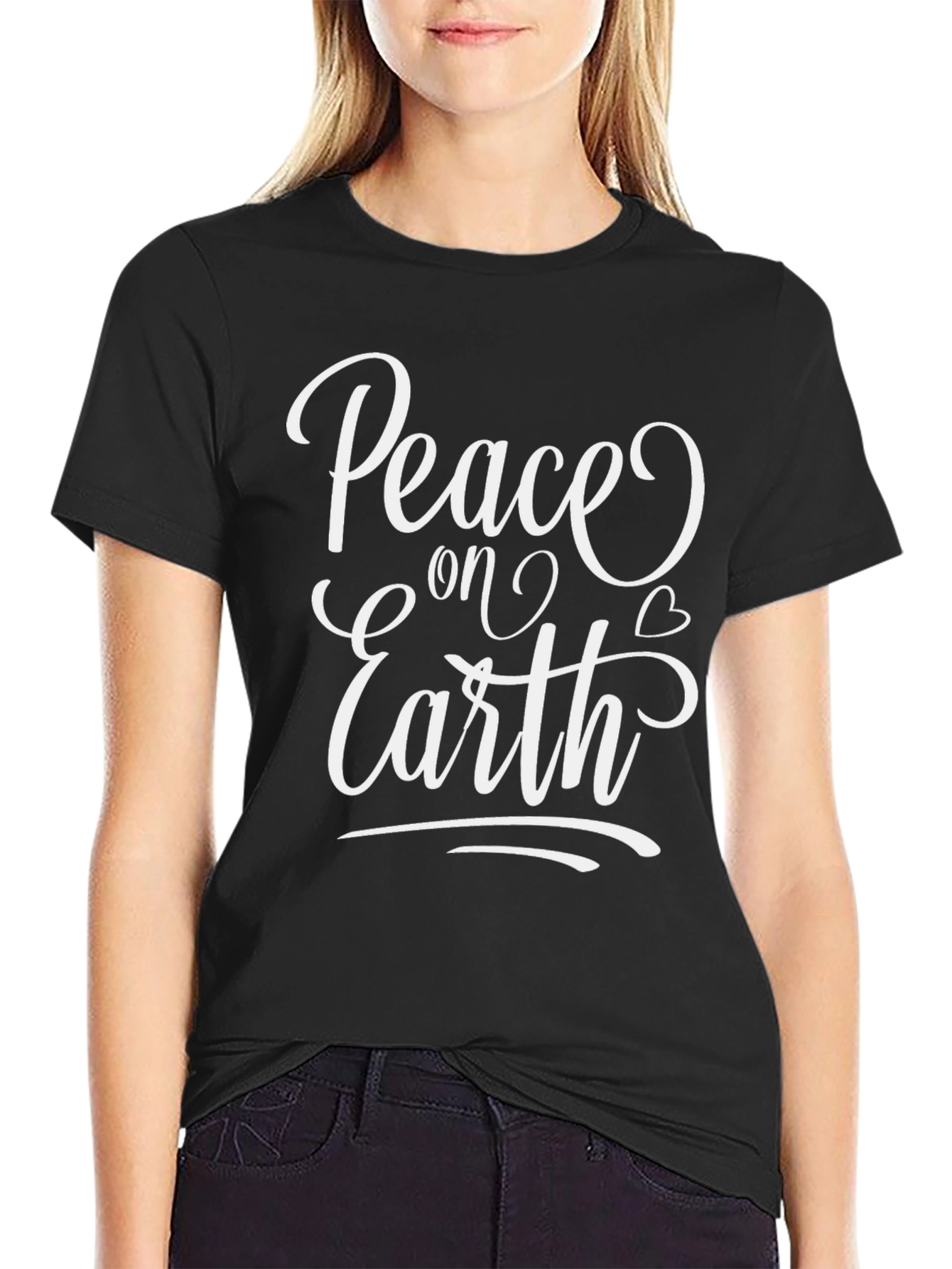 Peace On Earth Graphic Tee - Black