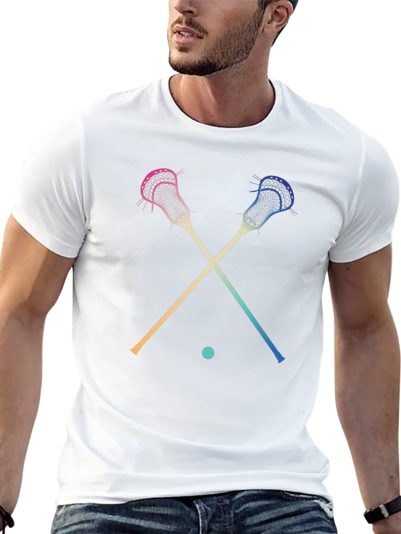 Lacrosse Sticks Graphic Tee - Sports Fan Apparel
