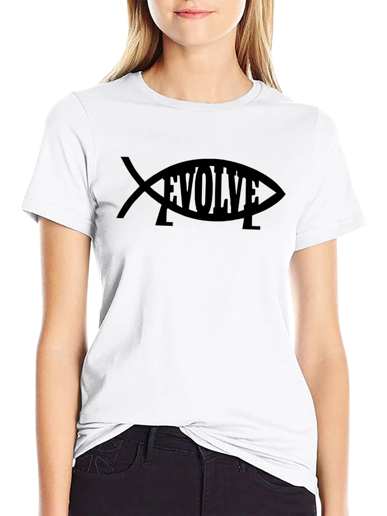 Evolve Fish Graphic T-Shirt - Black
