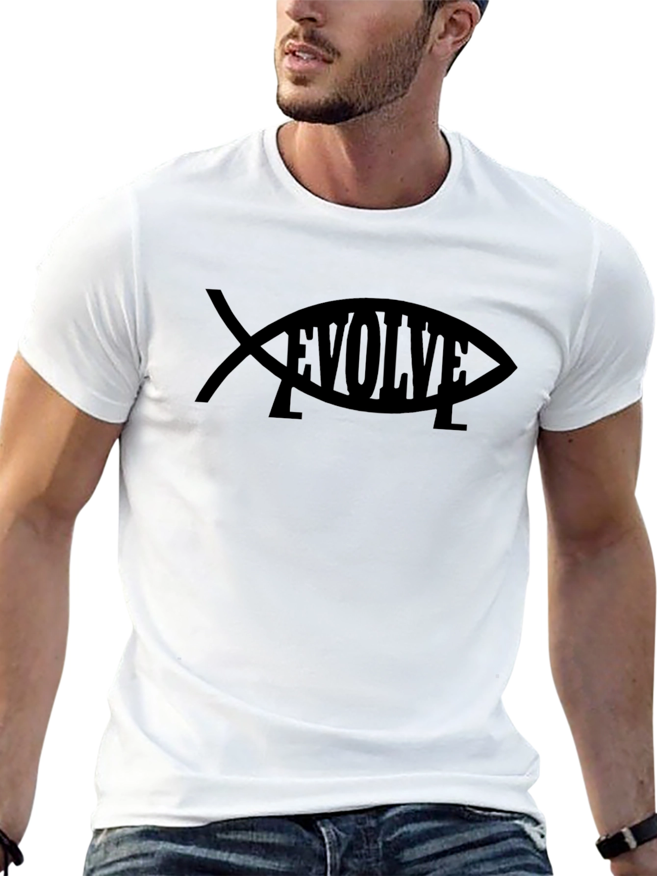 Evolve Fish Graphic T-Shirt - Black
