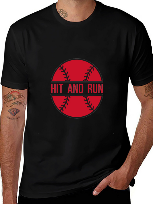 Hit and Run Baseball Graphic Tee - Black