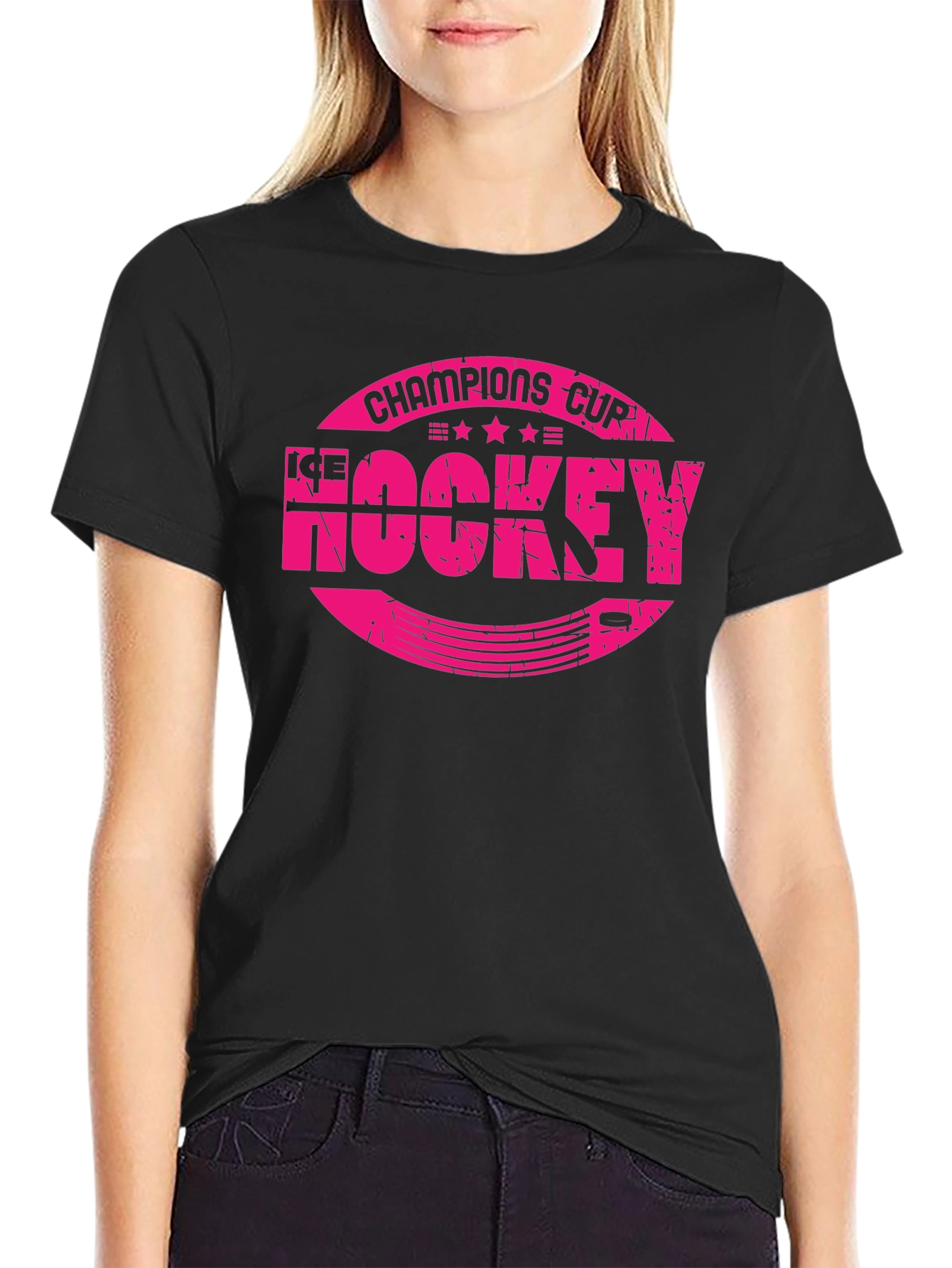 Champions Cup Ice Hockey Graphic T-Shirt