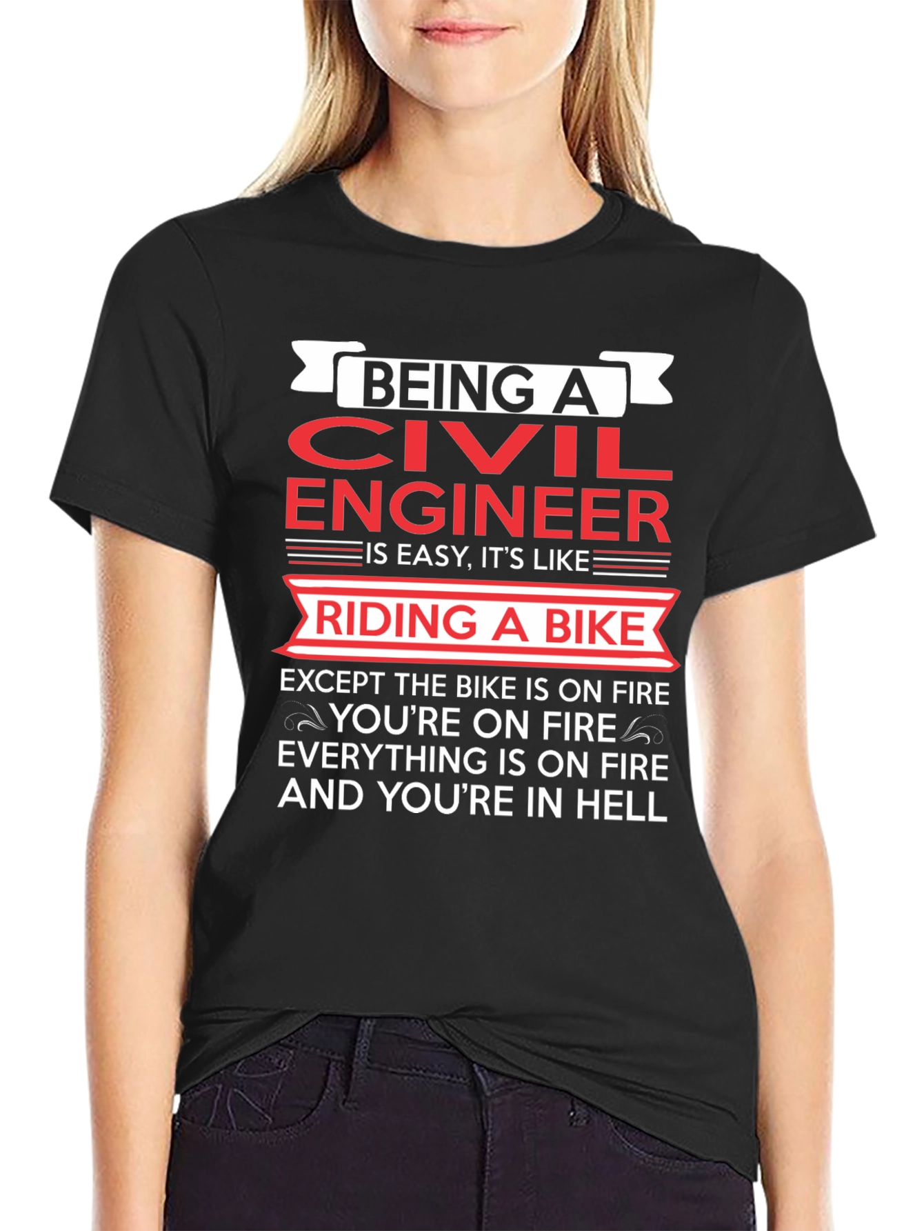 Civil Engineer On Fire T-Shirt