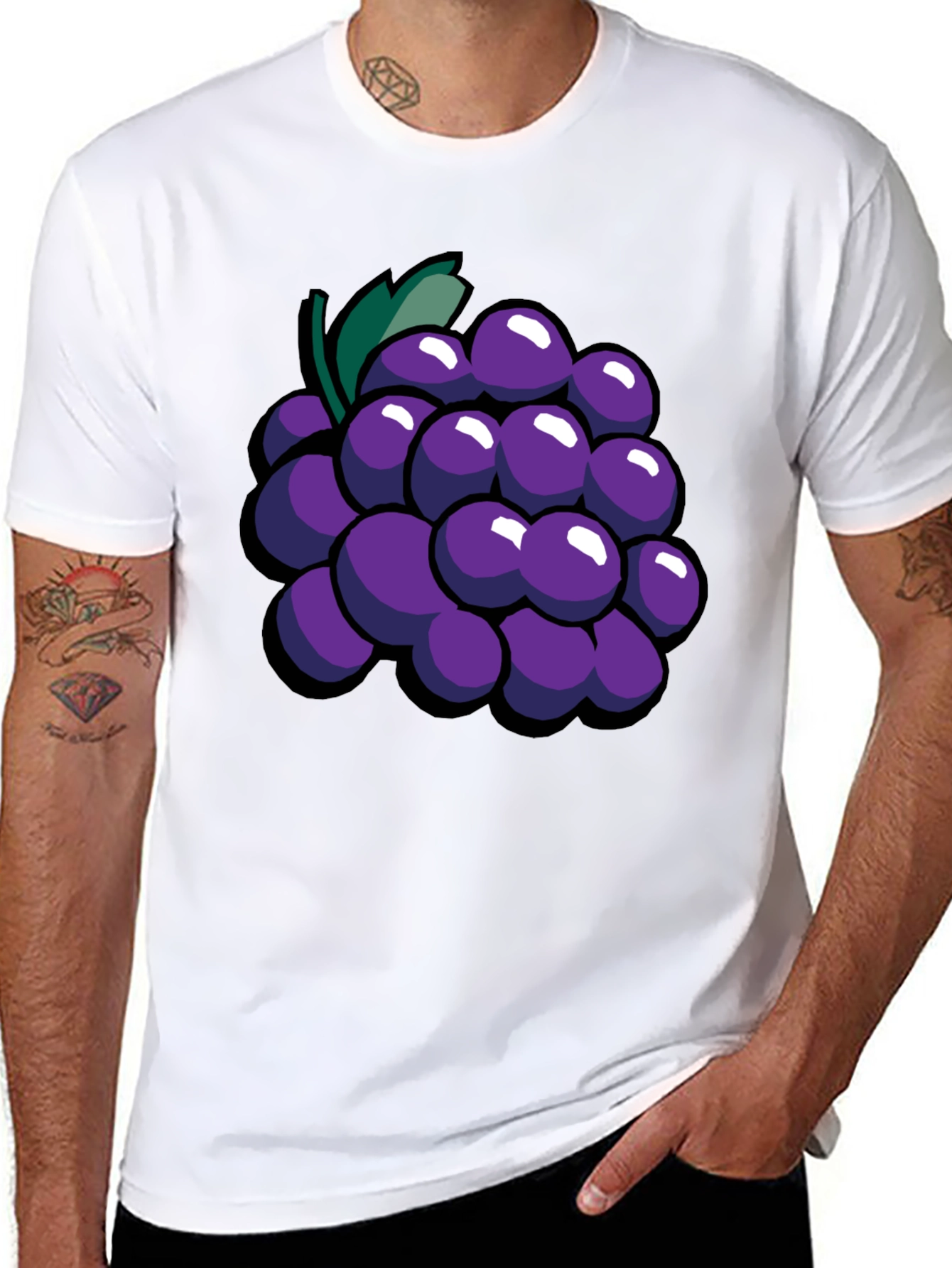 Grape Graphic Black T-Shirt - Fruit Lover Tee
