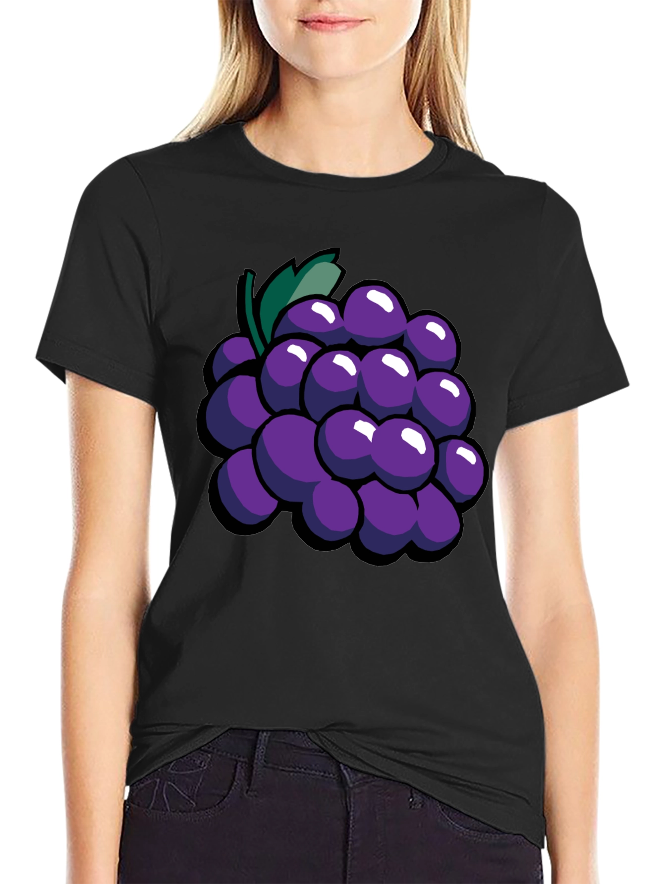Grape Graphic Black T-Shirt - Fruit Lover Tee