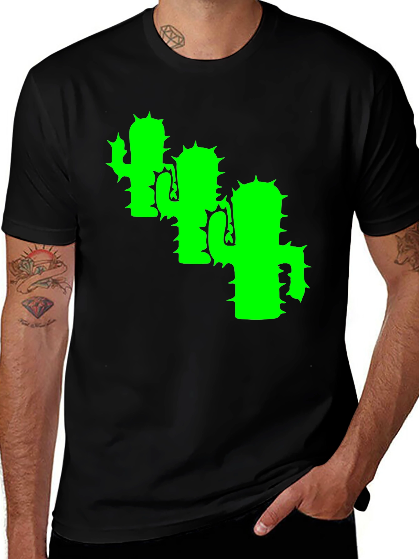 Cactus T-Shirt - Black Cotton Tee