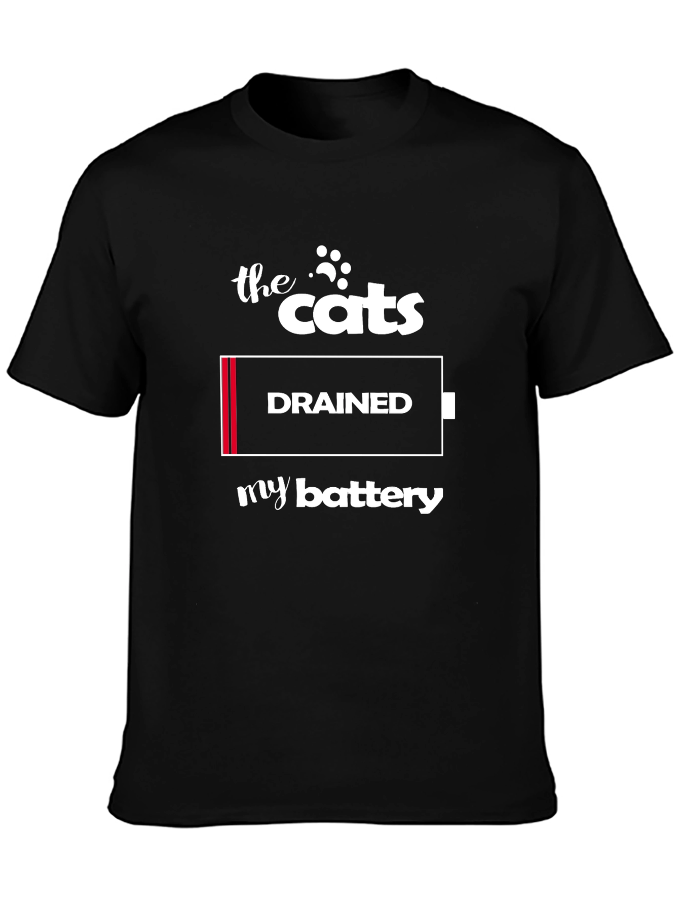 The Cats Drained My Battery Graphic T-Shirt