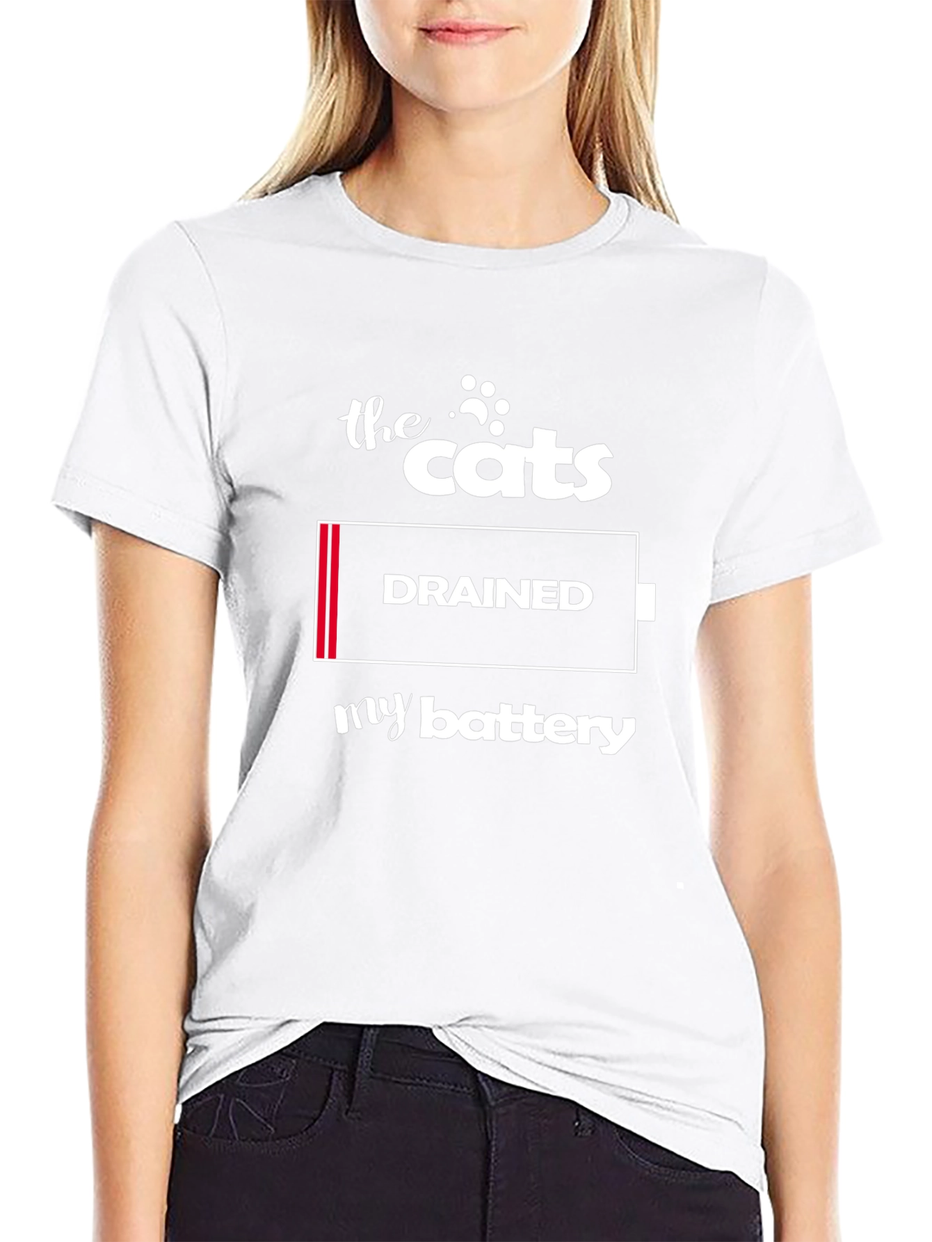 The Cats Drained My Battery Graphic T-Shirt