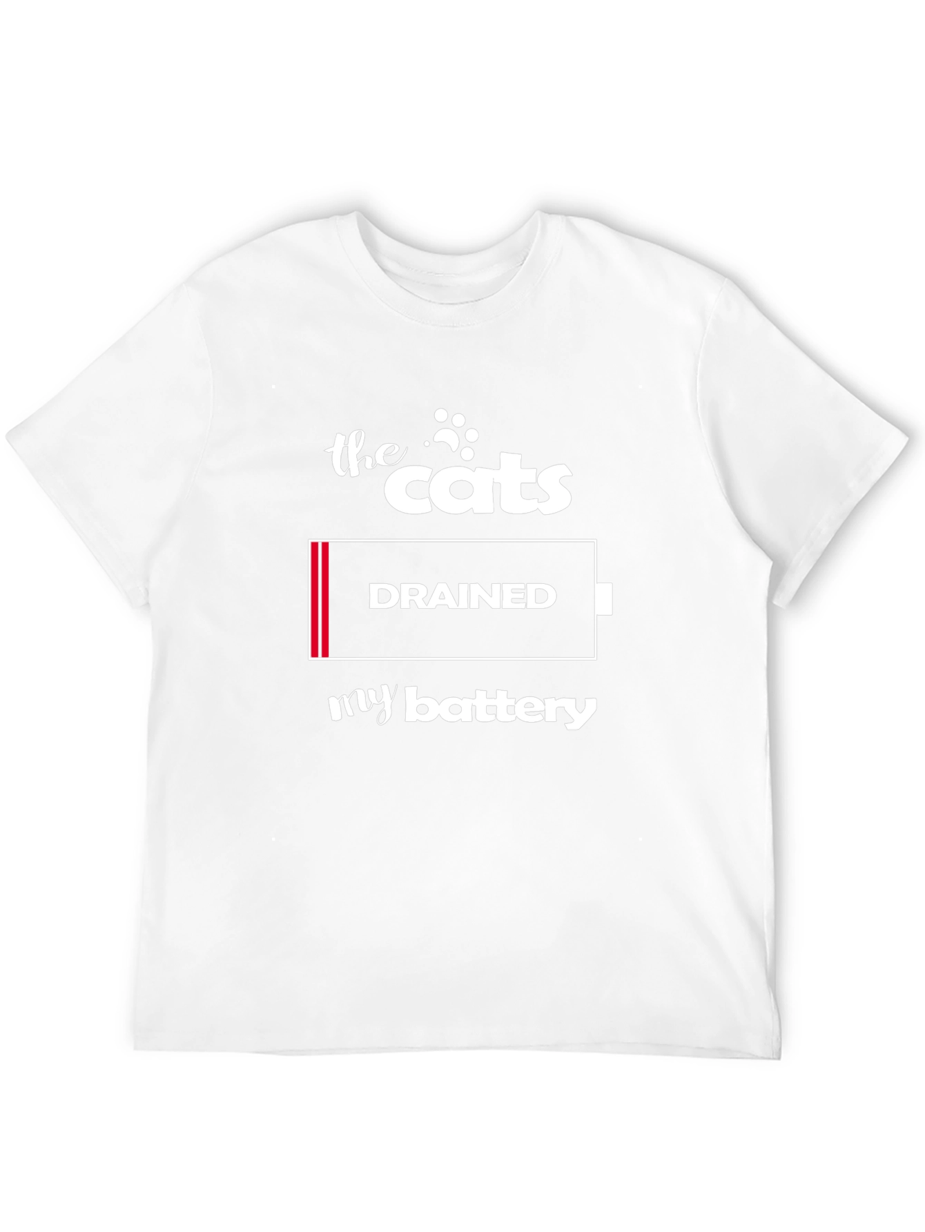 The Cats Drained My Battery Graphic T-Shirt