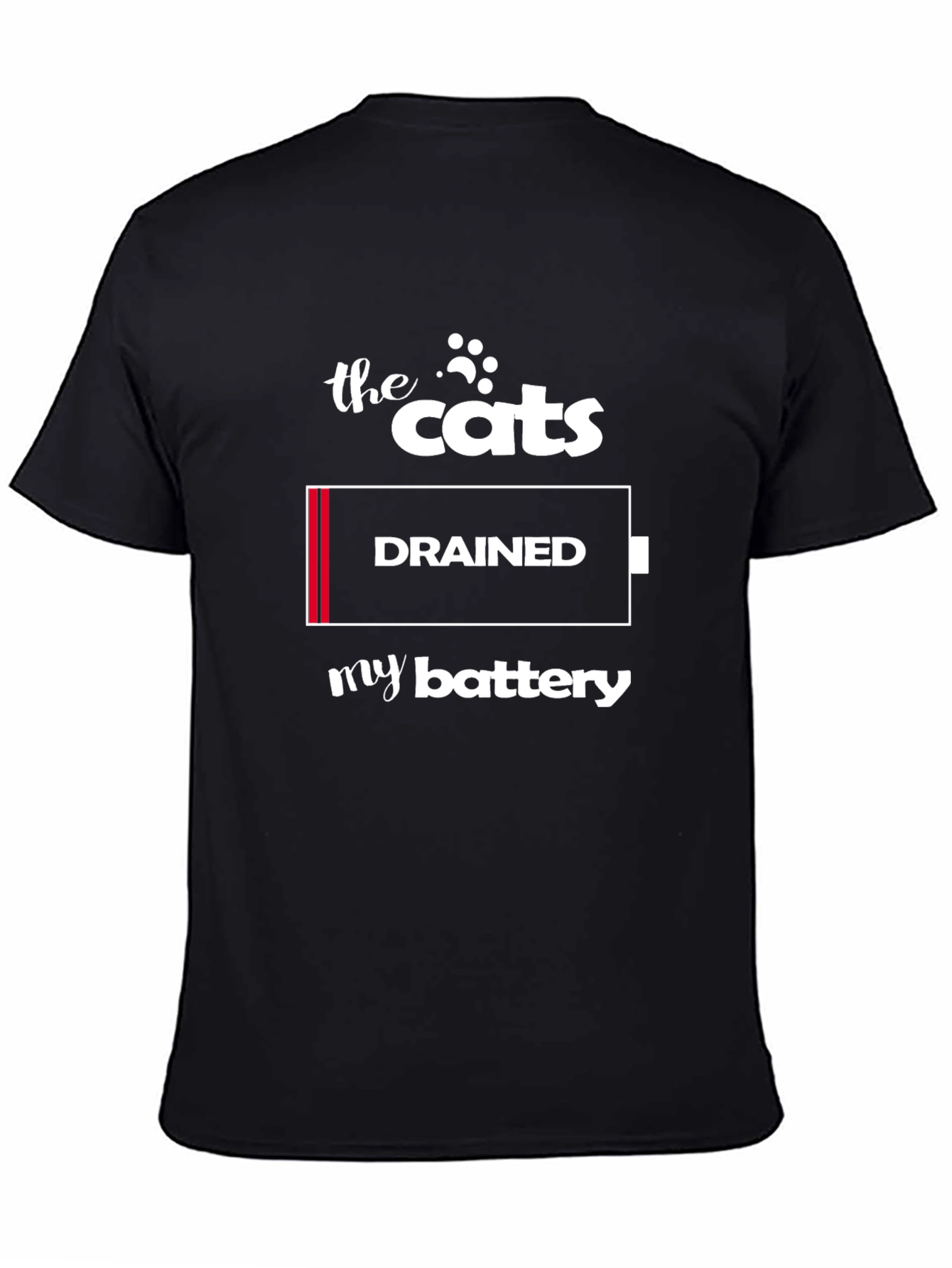 The Cats Drained My Battery Graphic T-Shirt