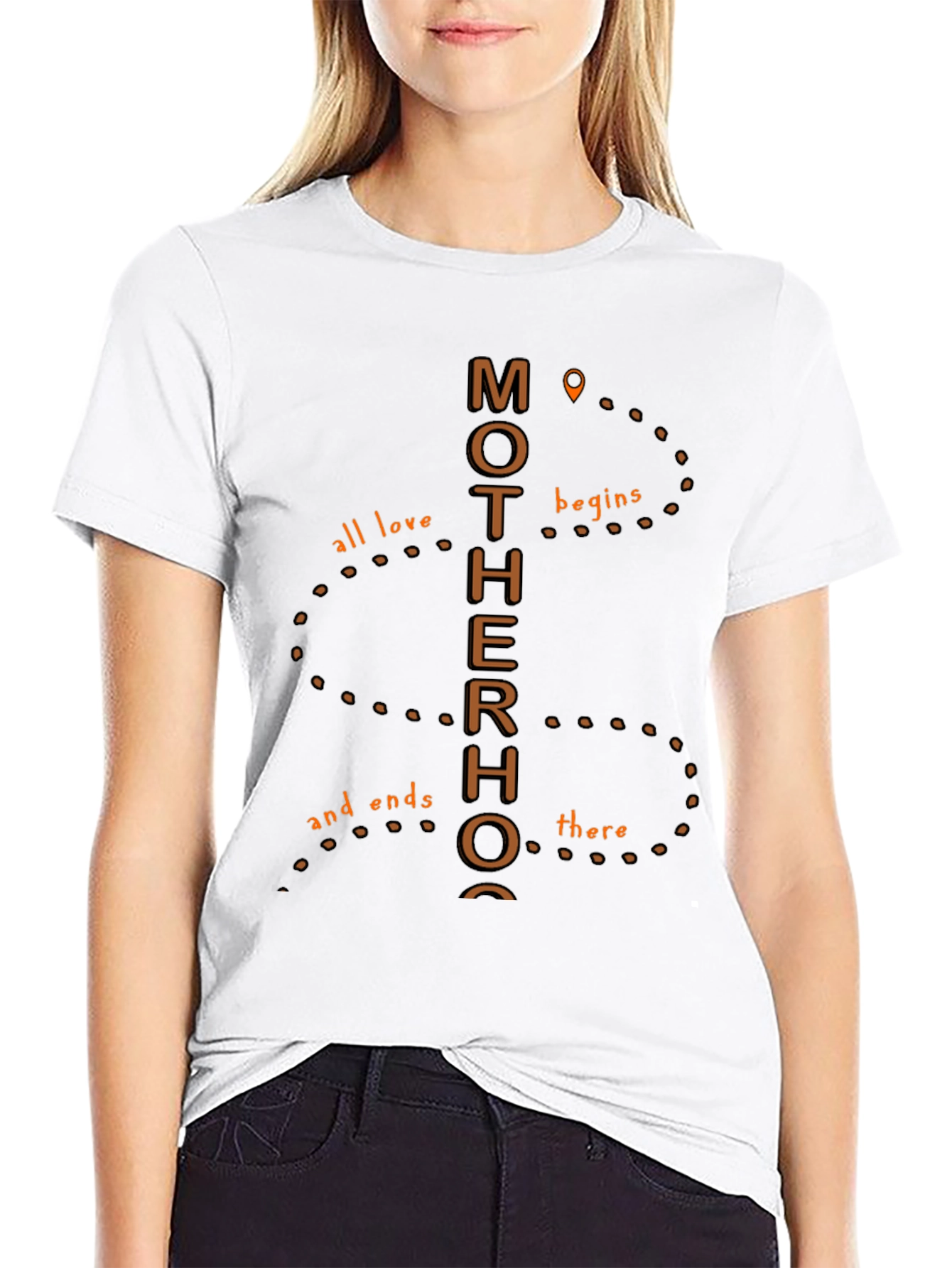 Motherhood Graphic Tee - All Love Begins There T-Shirt
