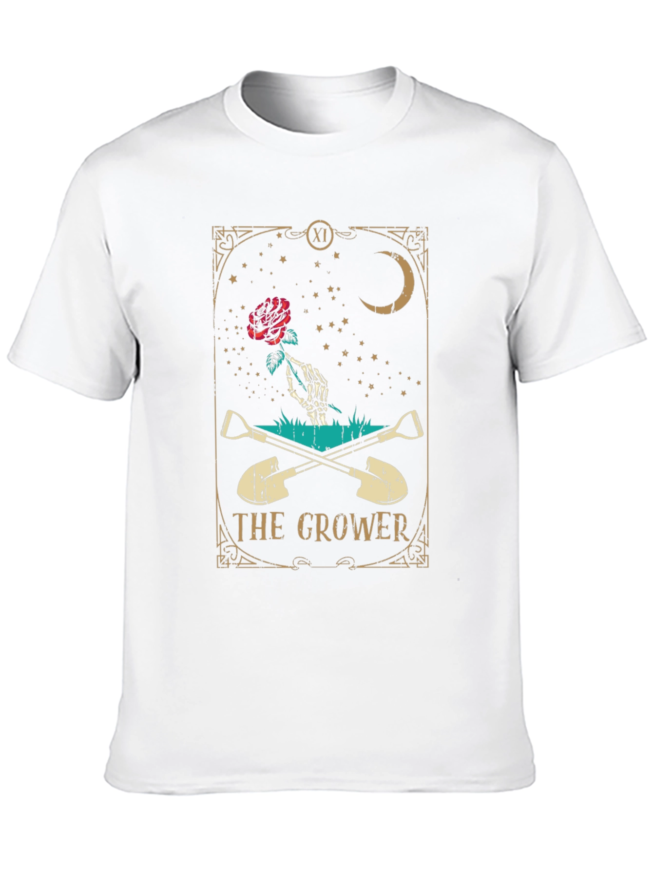 The Grower Tarot Card Black T-Shirt