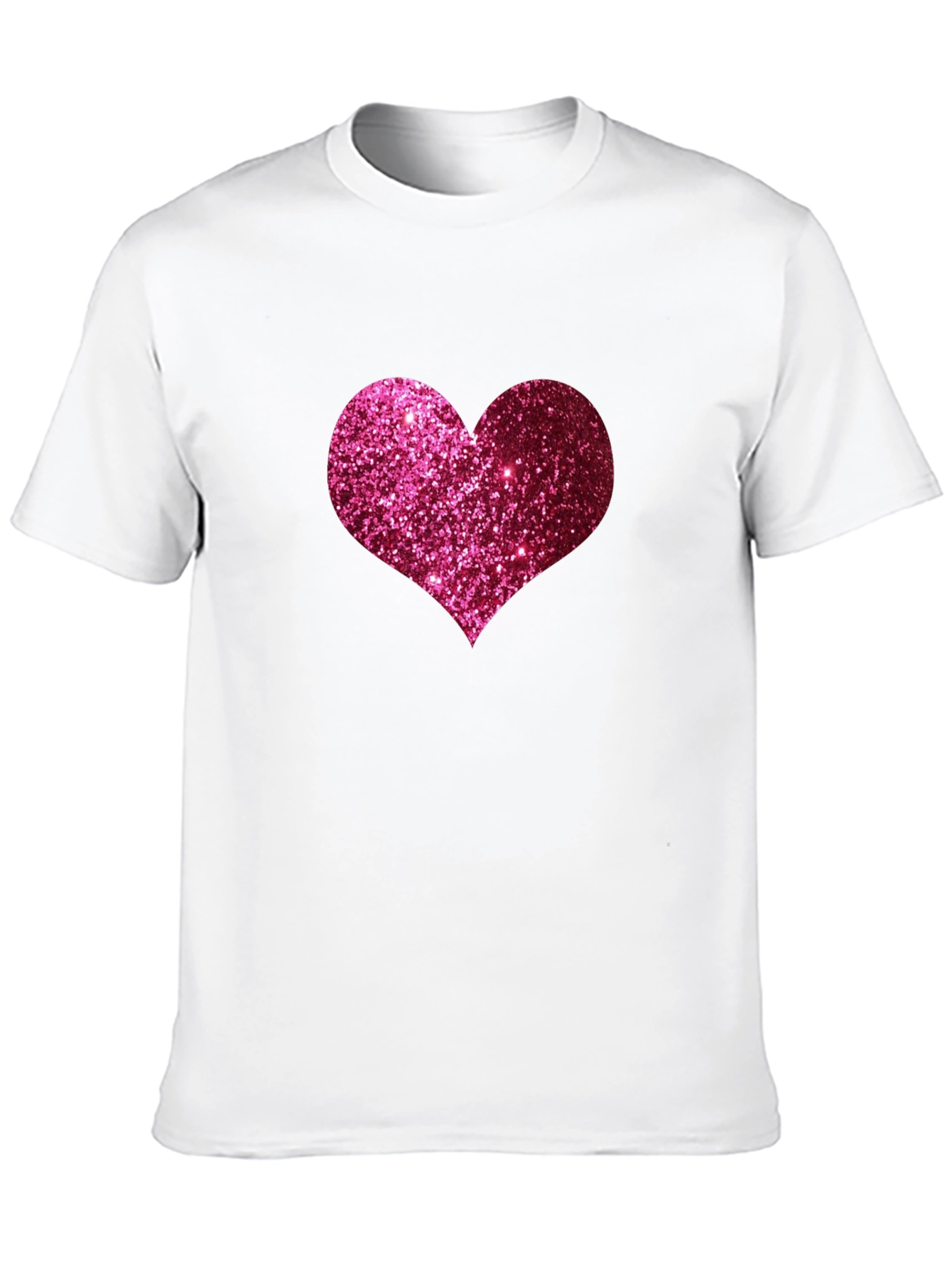 Glitter Heart Graphic Tee - Black