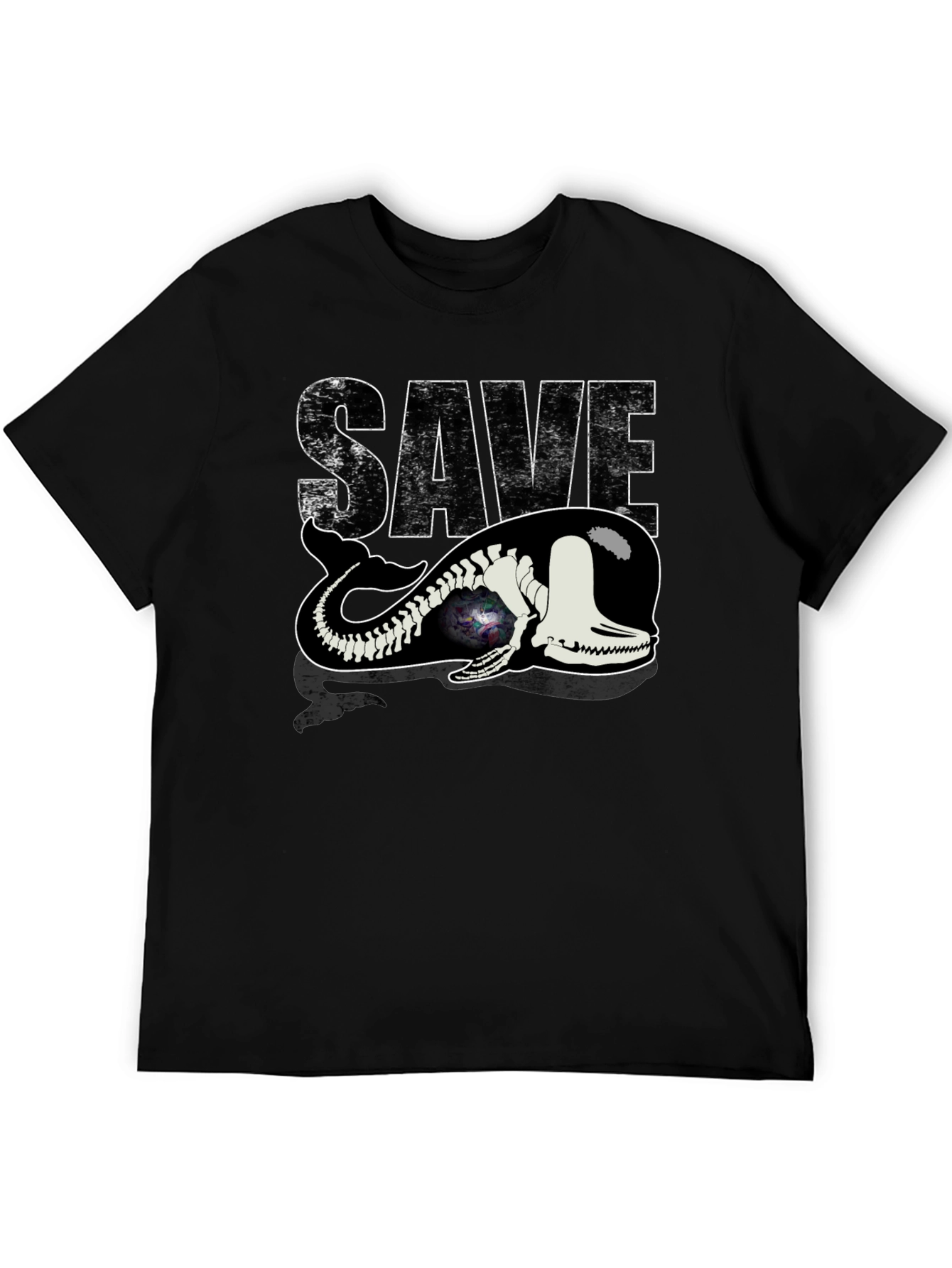 Save the Whale Graphic Tee - Black