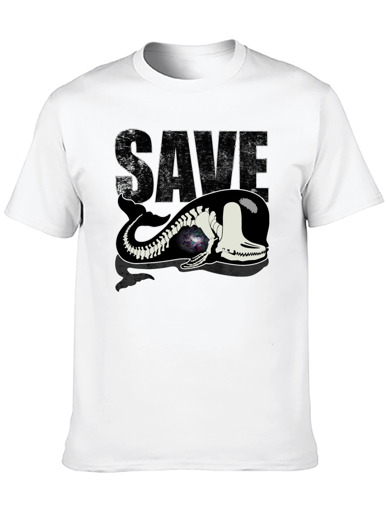 Save the Whale Graphic Tee - Black