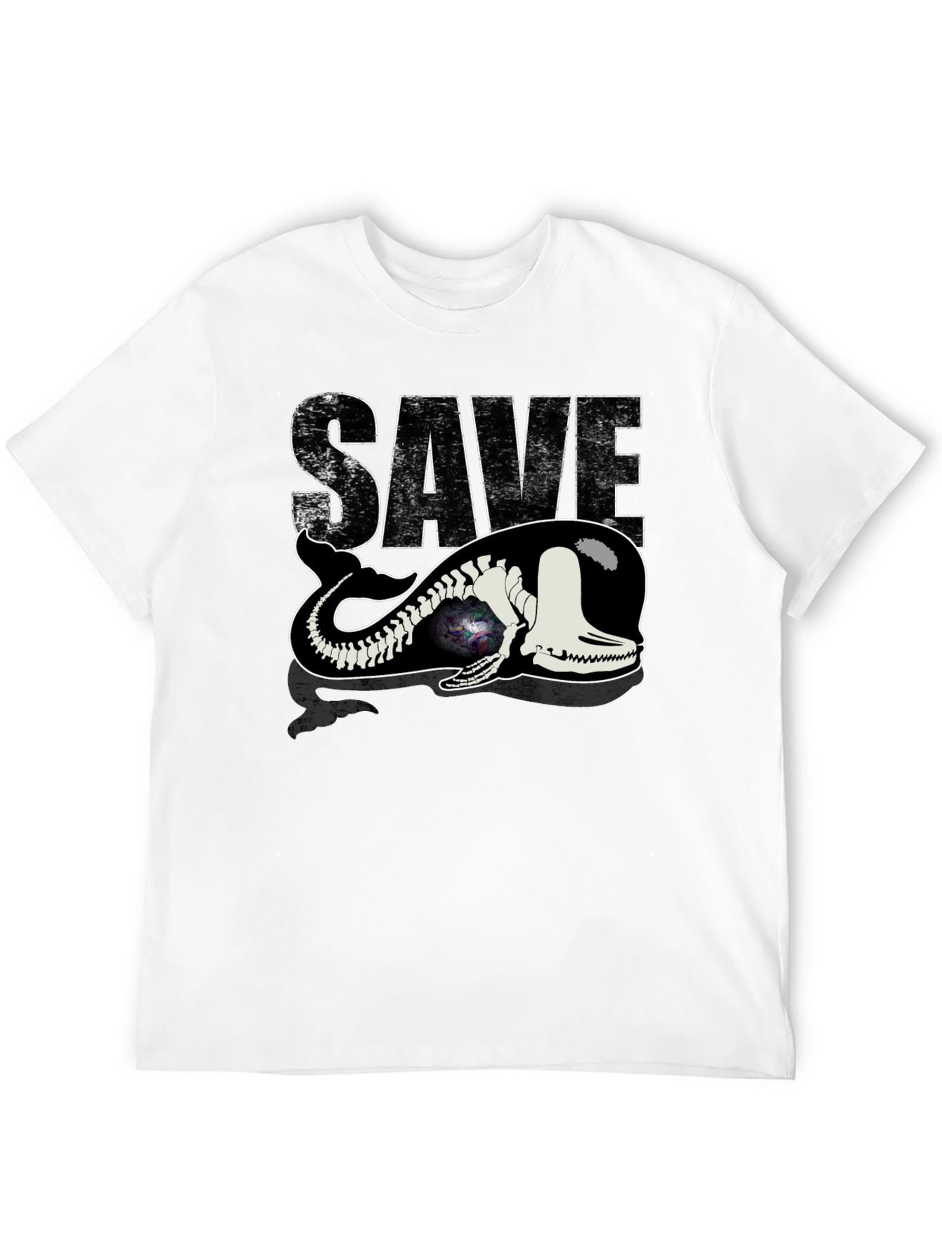 Save the Whale Graphic Tee - Black