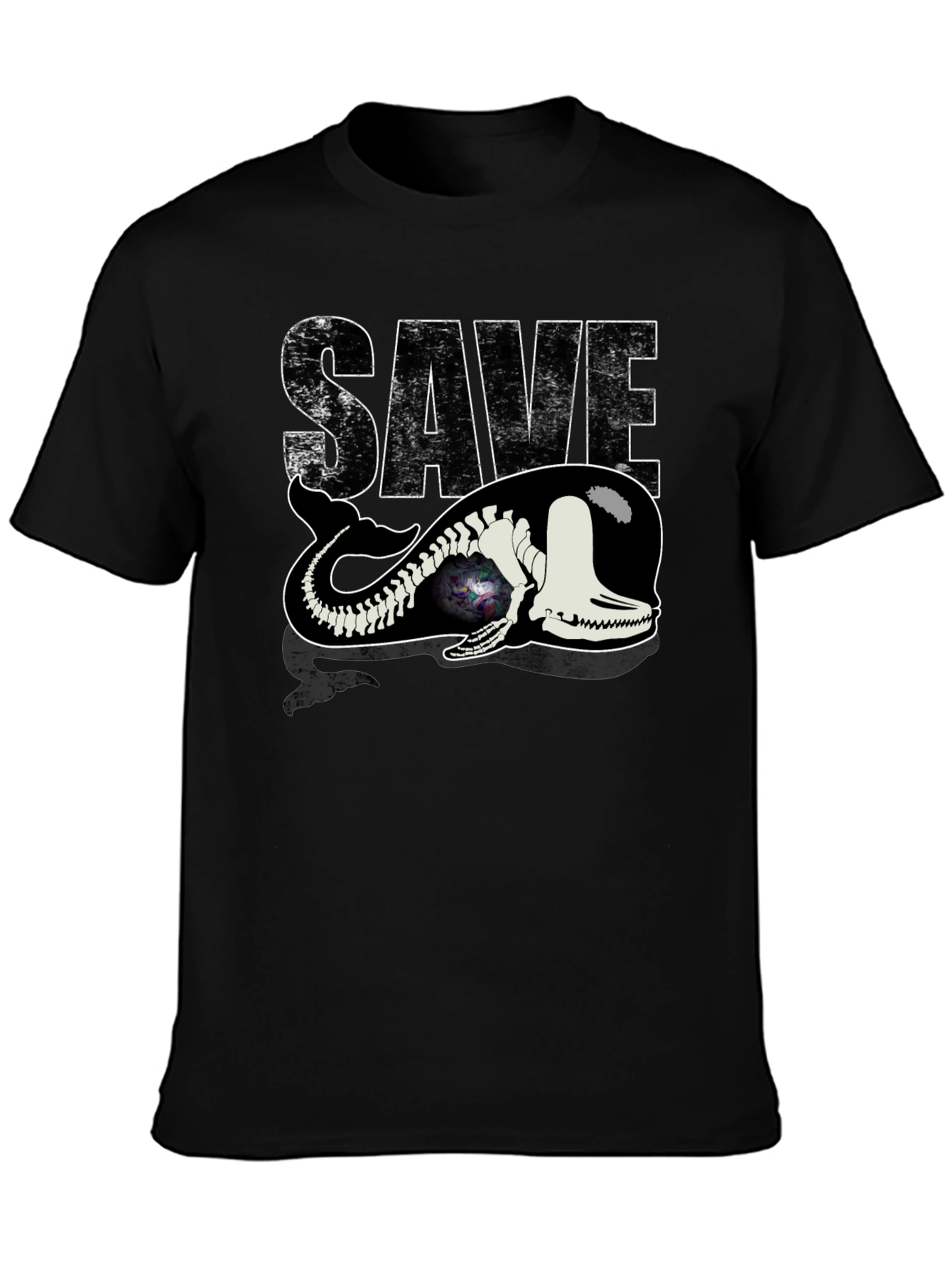 Save the Whale Graphic Tee - Black