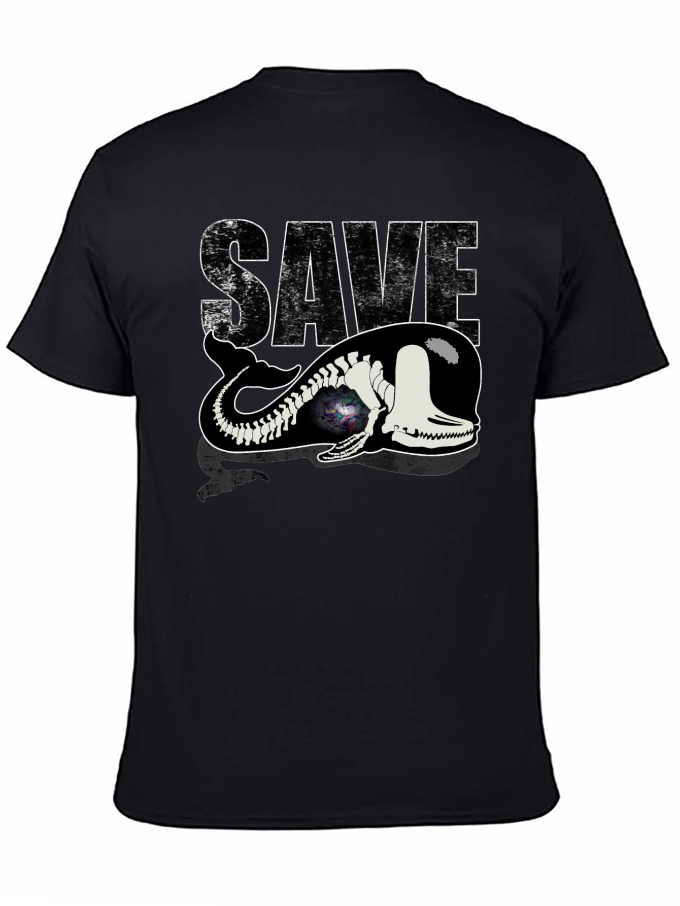Save the Whale Graphic Tee - Black