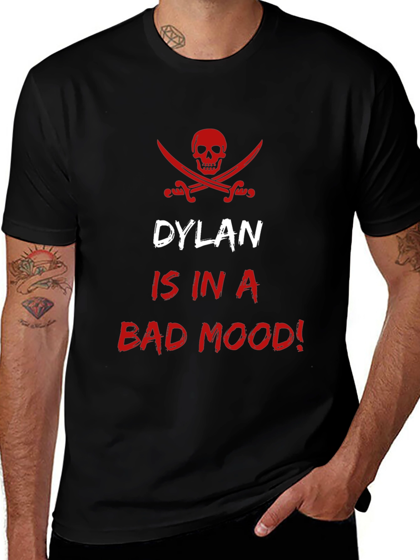 Dylan is in a Bad Mood Mens Black T-Shirt