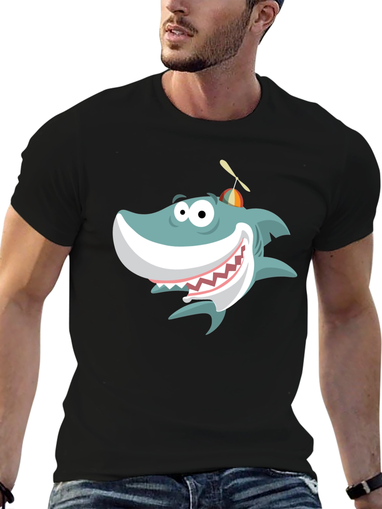 Cartoon Shark Graphic Tee - Fun & Unique Design