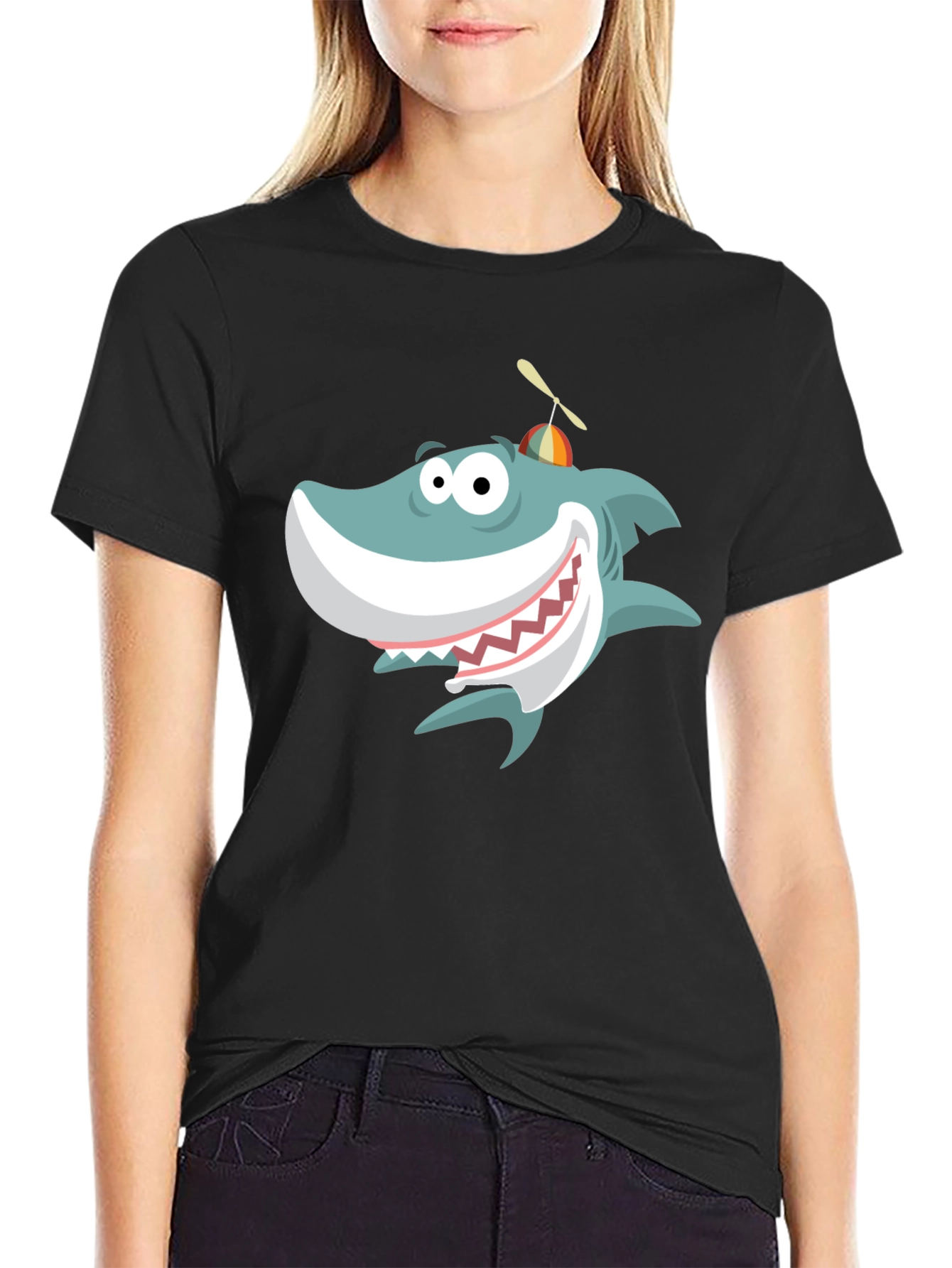 Cartoon Shark Graphic Tee - Fun & Unique Design