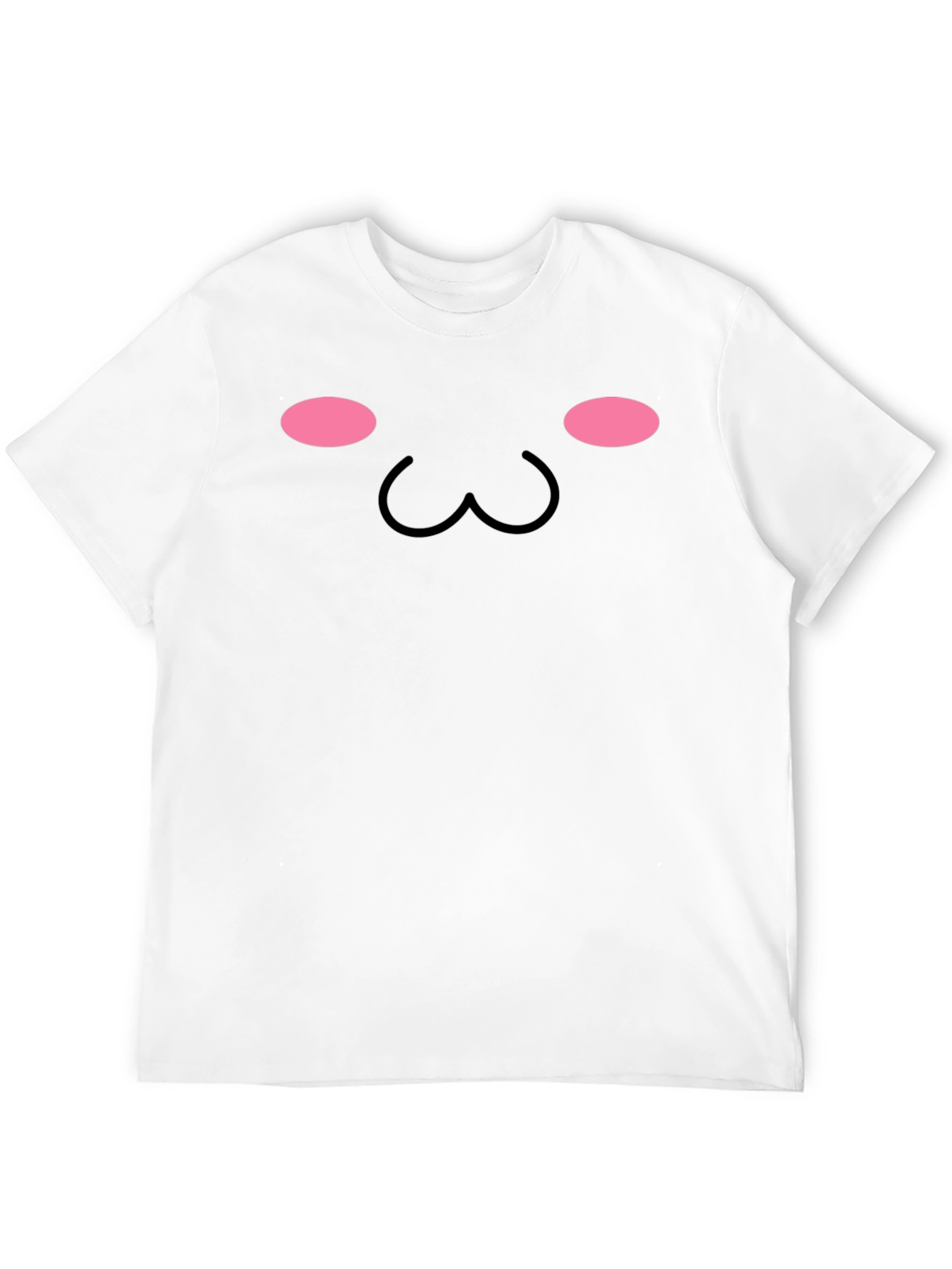 Cute Kawaii Face Graphic Tee - Black Unisex T-Shirt