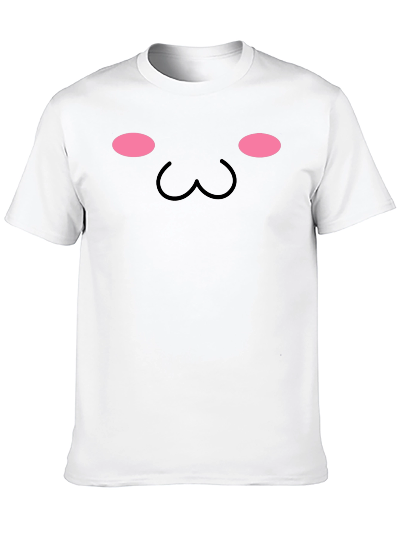 Cute Kawaii Face Graphic Tee - Black Unisex T-Shirt