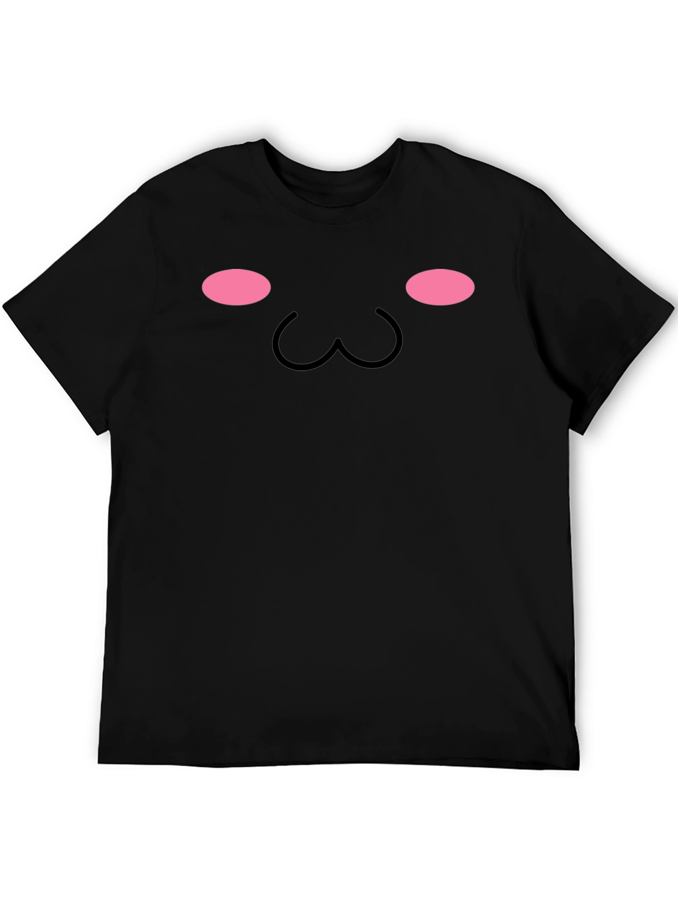Cute Kawaii Face Graphic Tee - Black Unisex T-Shirt