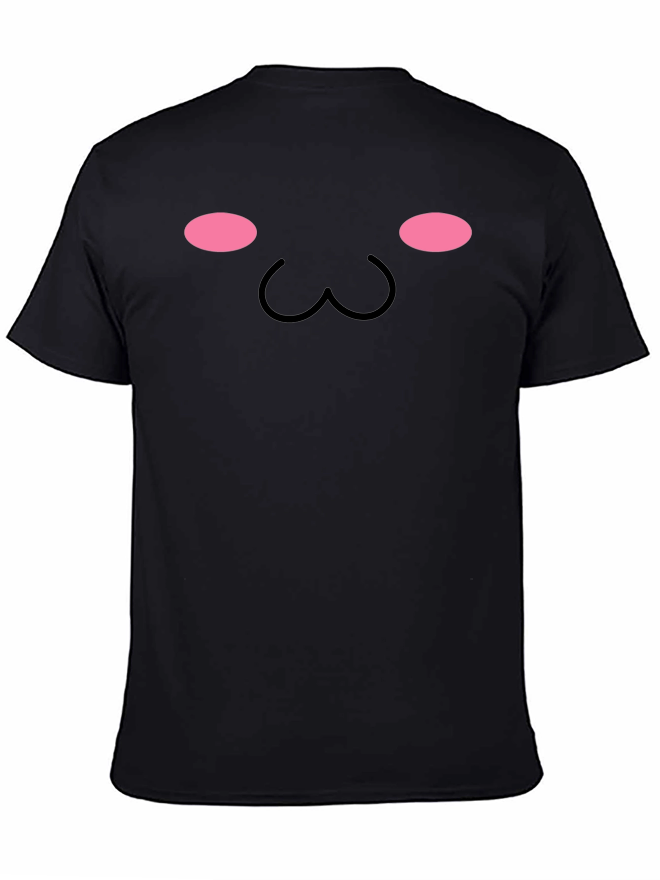 Cute Kawaii Face Graphic Tee - Black Unisex T-Shirt