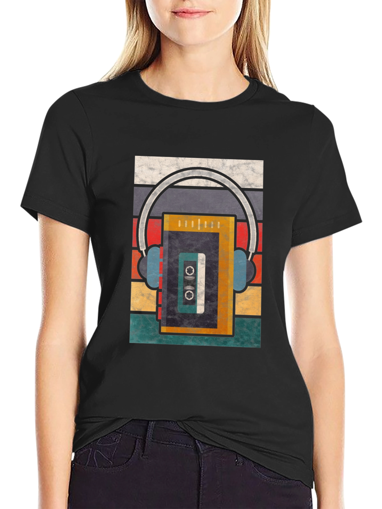 Retro Cassette Tape & Headphones Graphic Tee