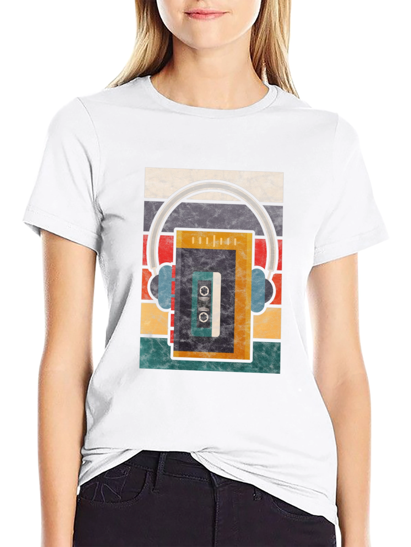 Retro Cassette Tape & Headphones Graphic Tee
