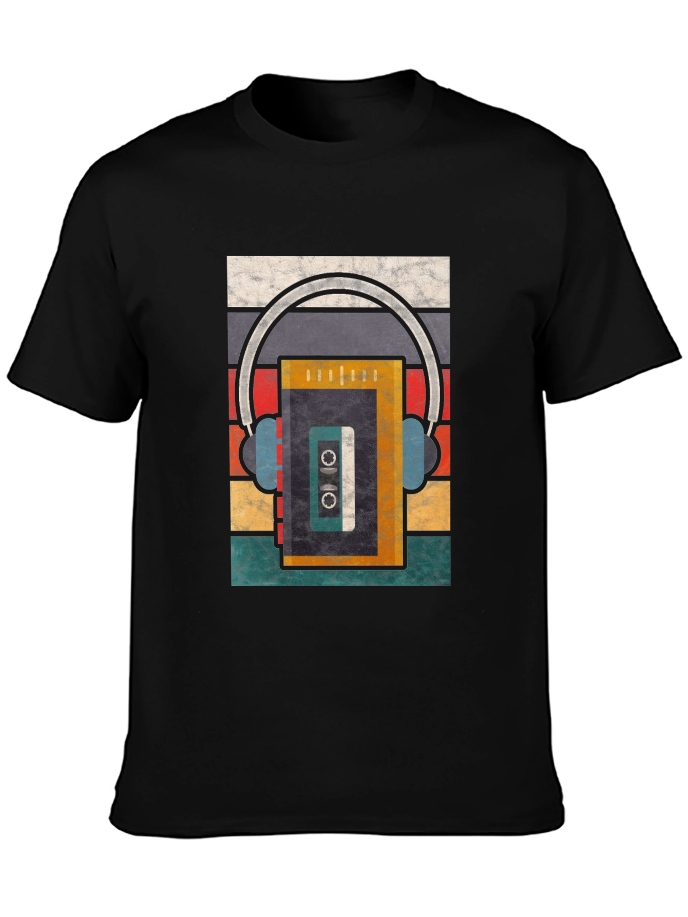 Retro Cassette Tape & Headphones Graphic Tee