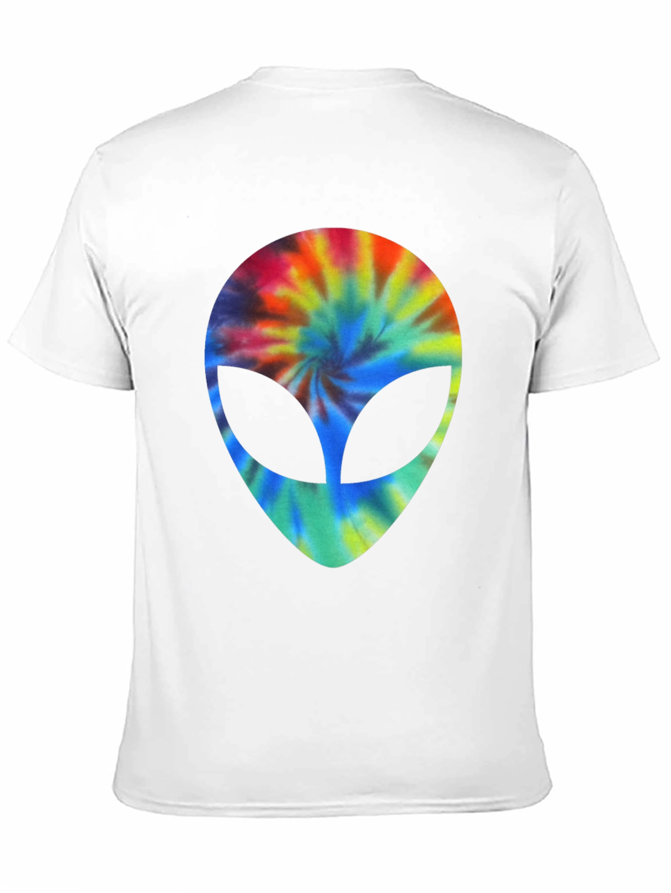 Tie Dye Alien Head Graphic Black T-Shirt