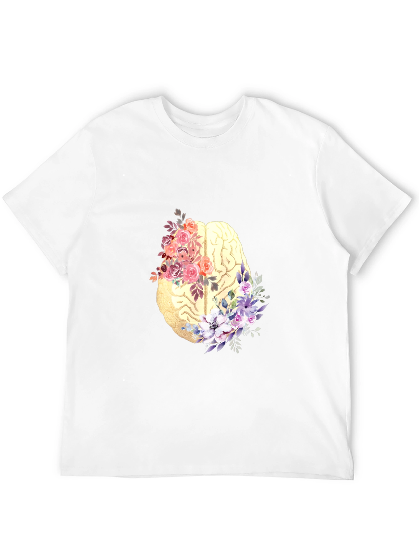 Floral Brain Graphic Tee - Black
