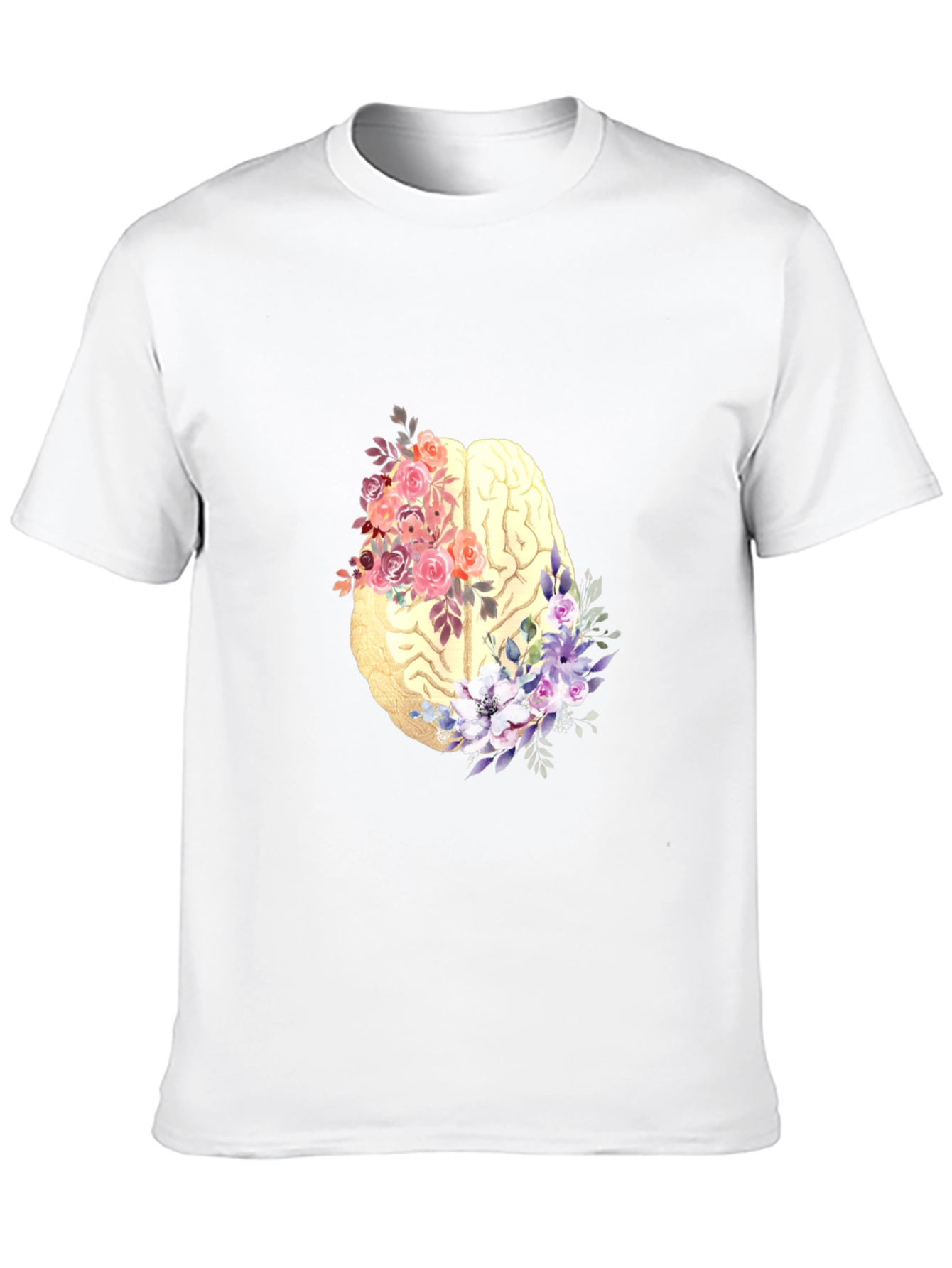 Floral Brain Graphic Tee - Black