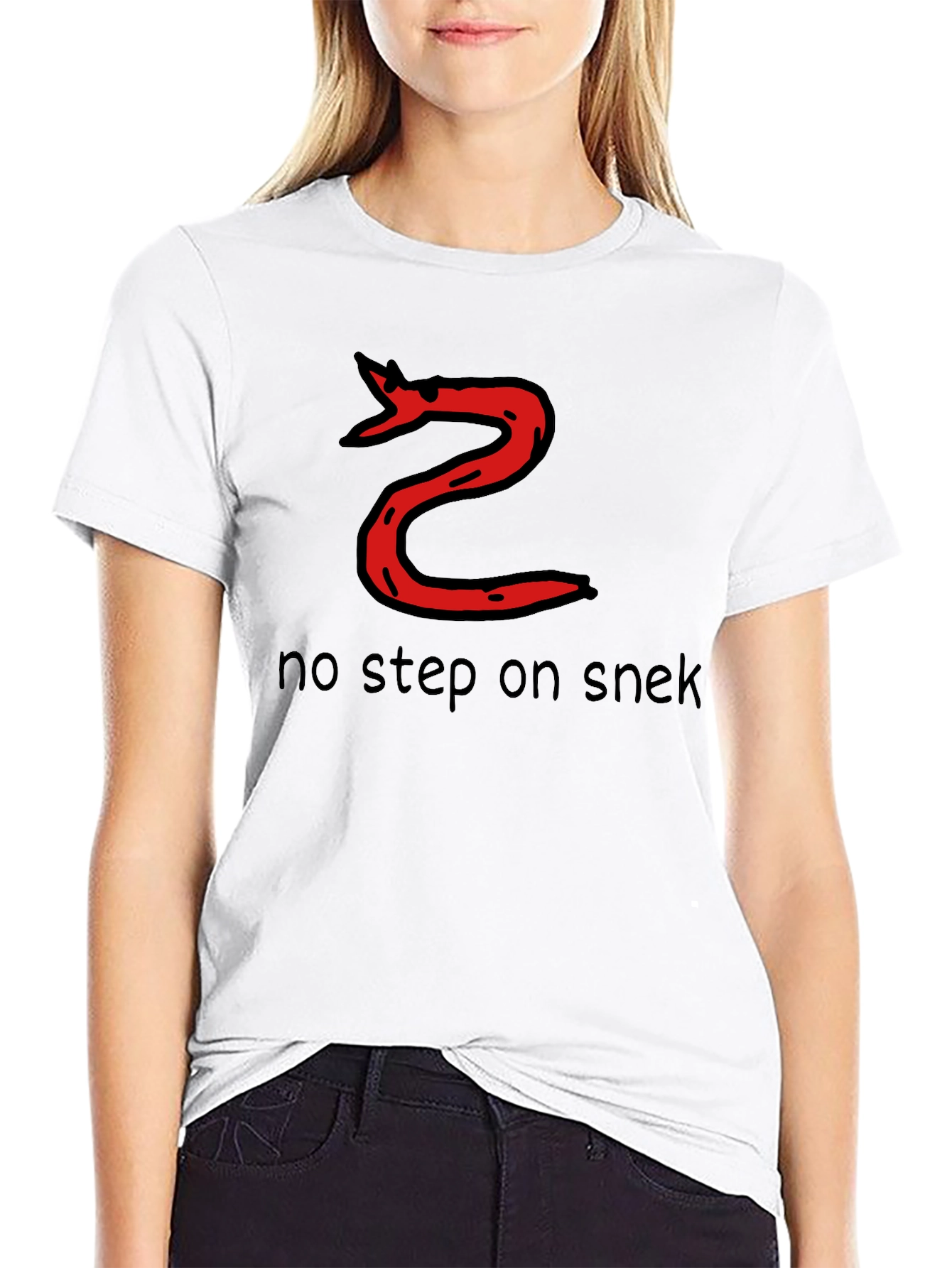 No Step on Snek T-Shirt - Black Cotton Tee