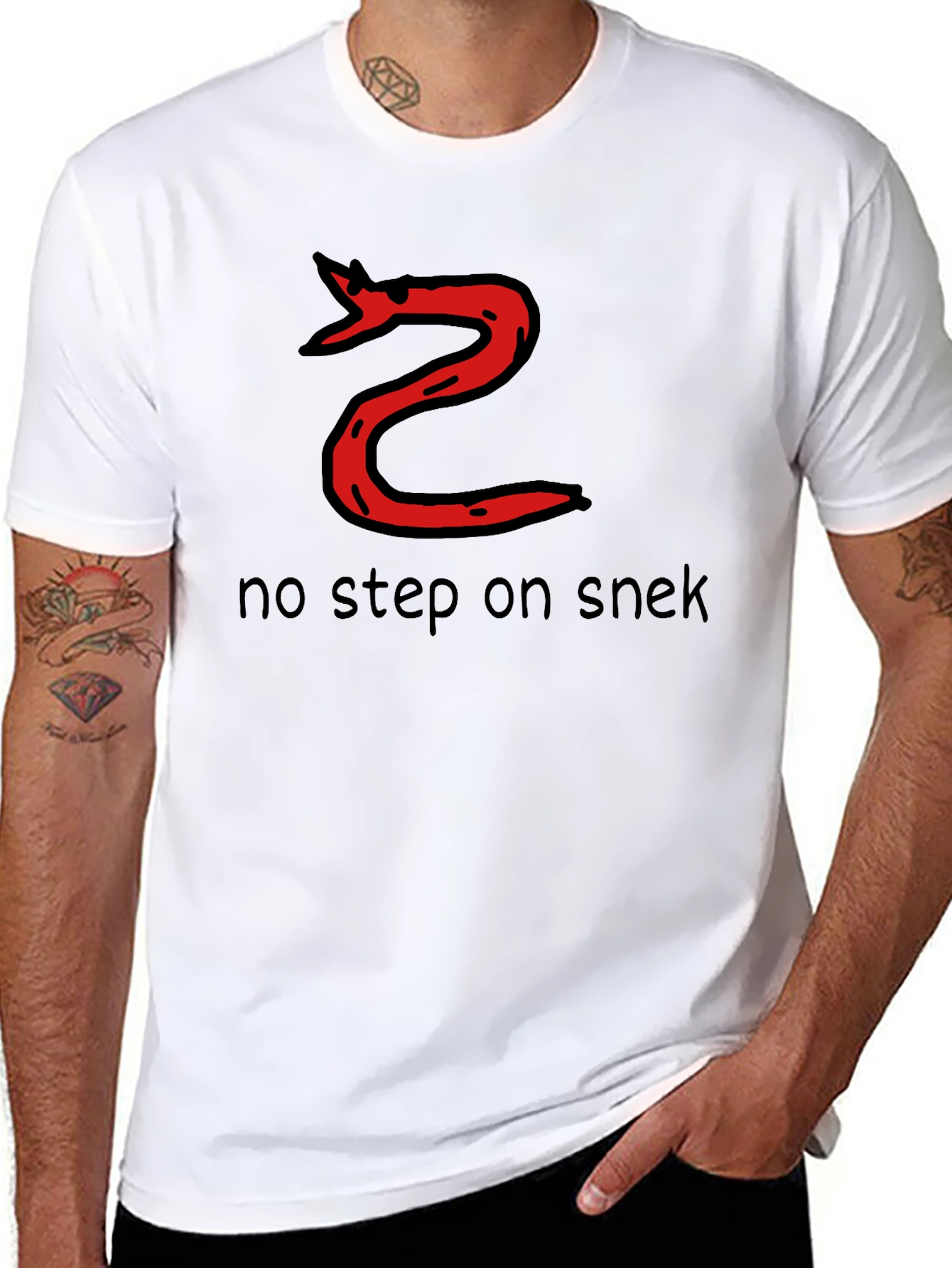 No Step on Snek T-Shirt - Black Cotton Tee
