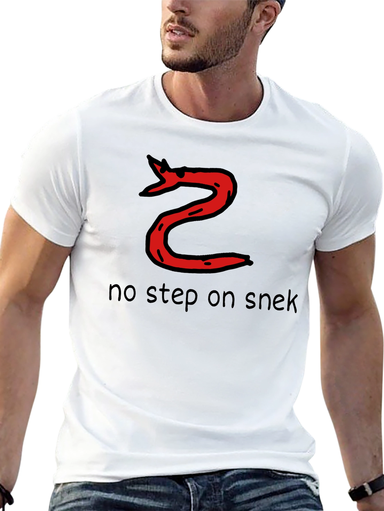No Step on Snek T-Shirt - Black Cotton Tee