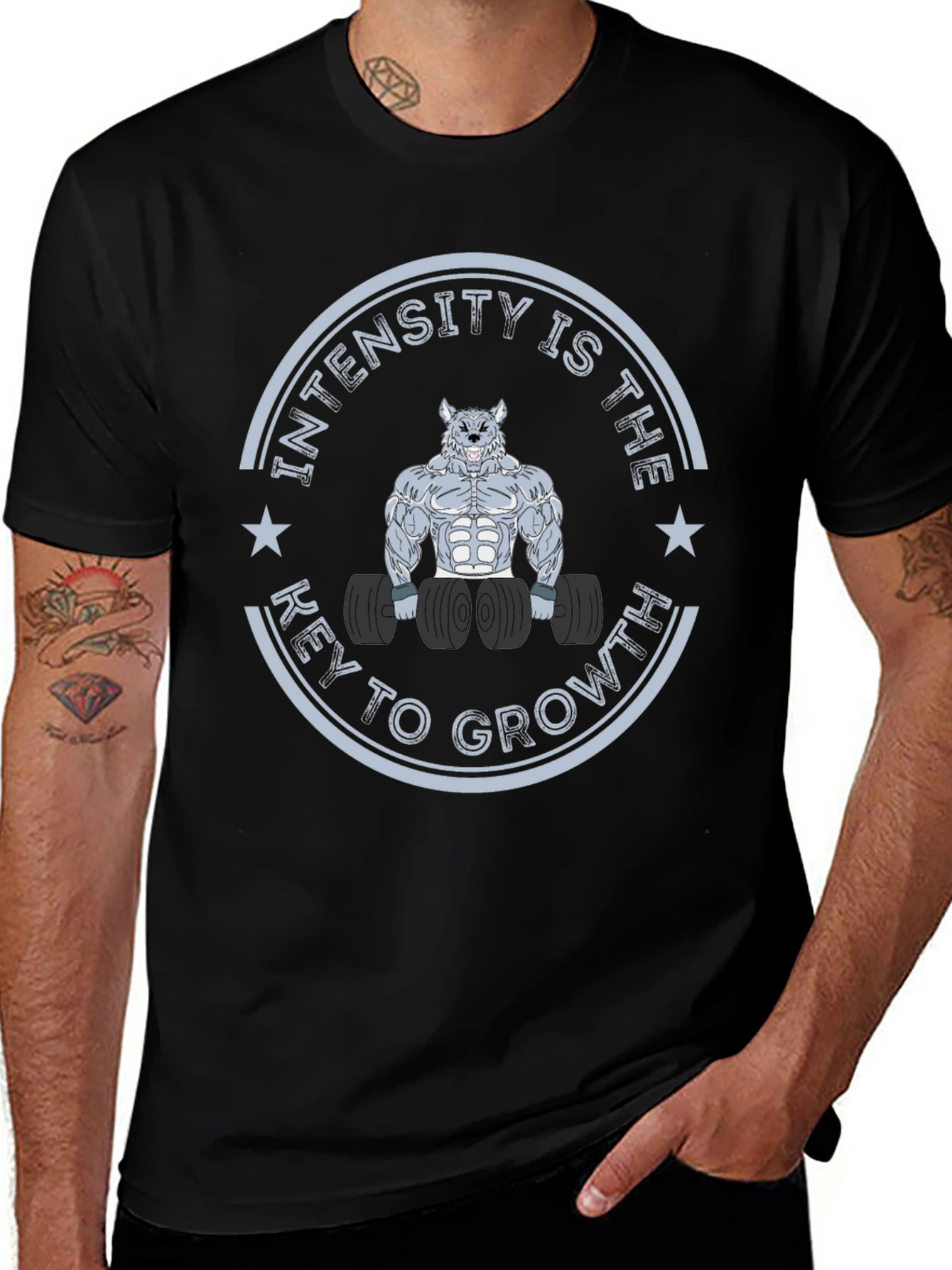 Intensity Wolf Graphic T-Shirt for Fitness Enthusiasts