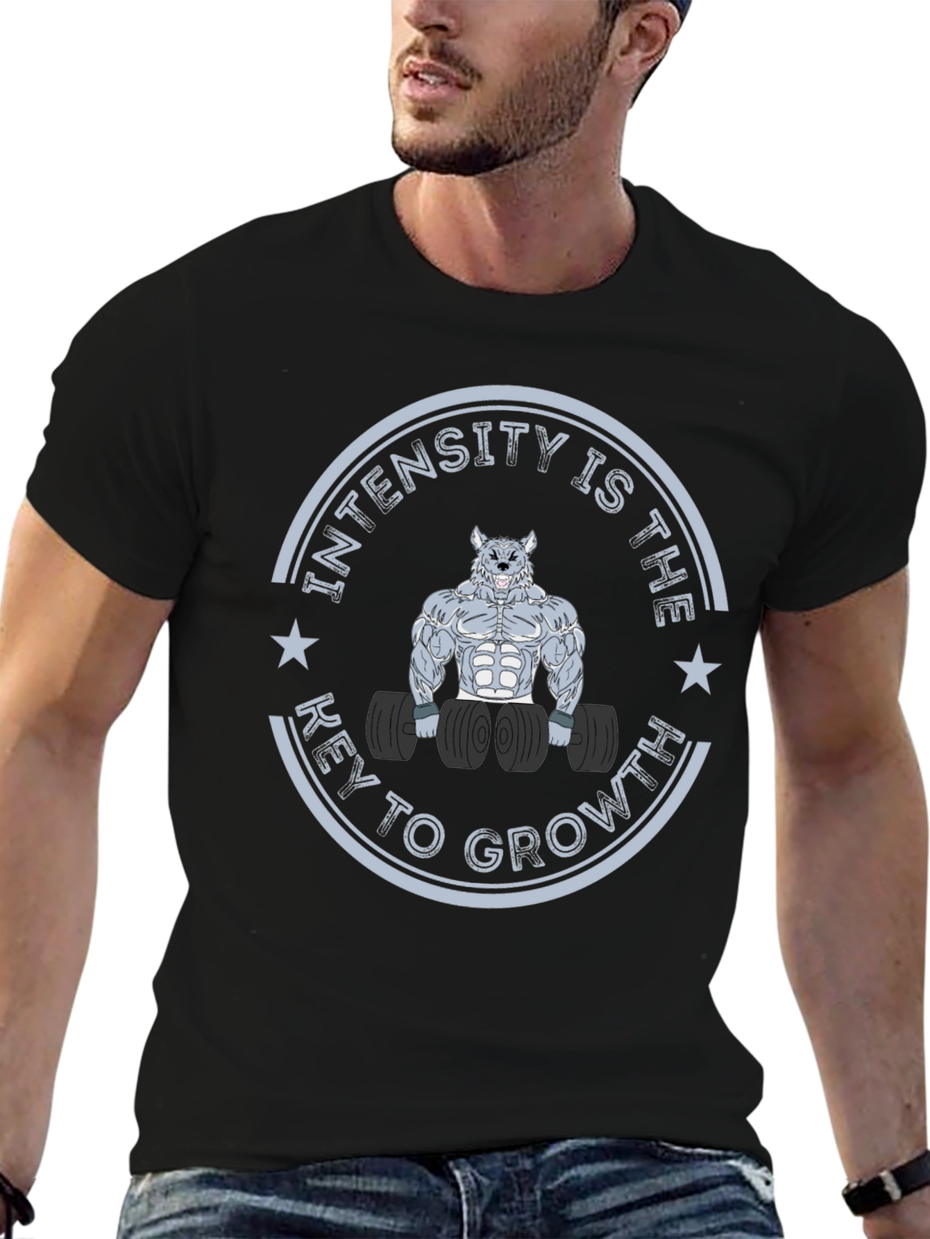 Intensity Wolf Graphic T-Shirt for Fitness Enthusiasts