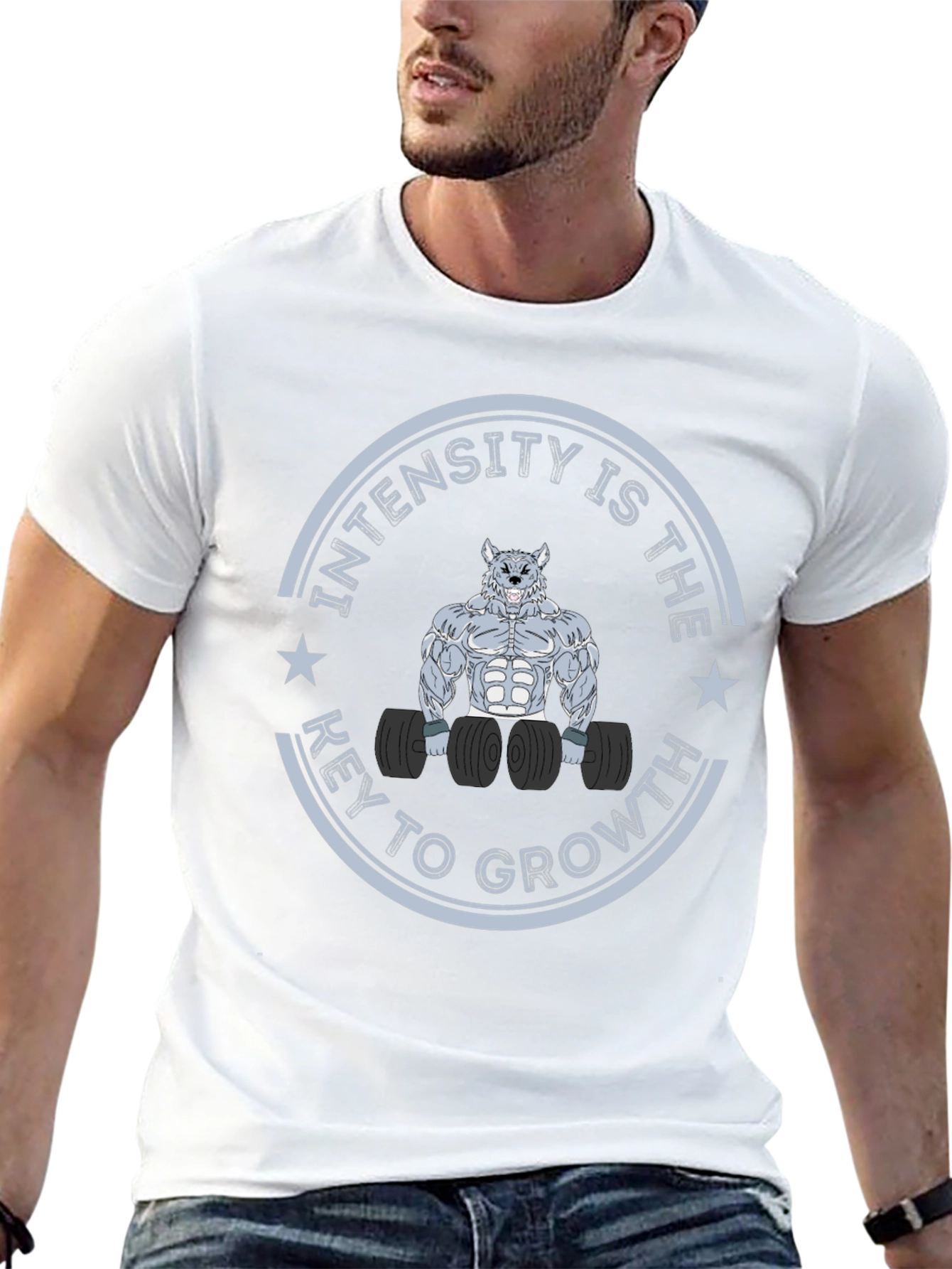 Intensity Wolf Graphic T-Shirt for Fitness Enthusiasts